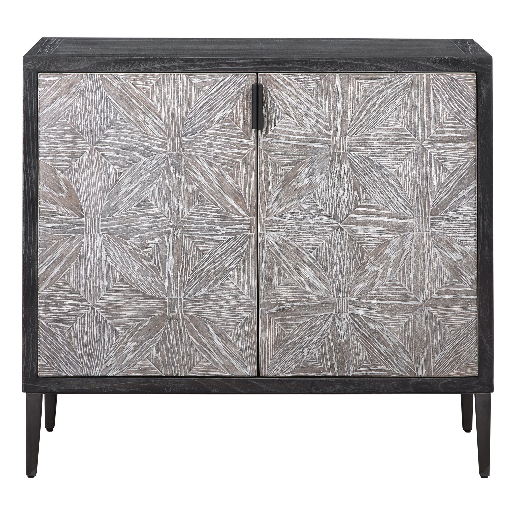 Laurentia - 2 Door Accent Cabinet - Black & Pearl Silver - Image 1