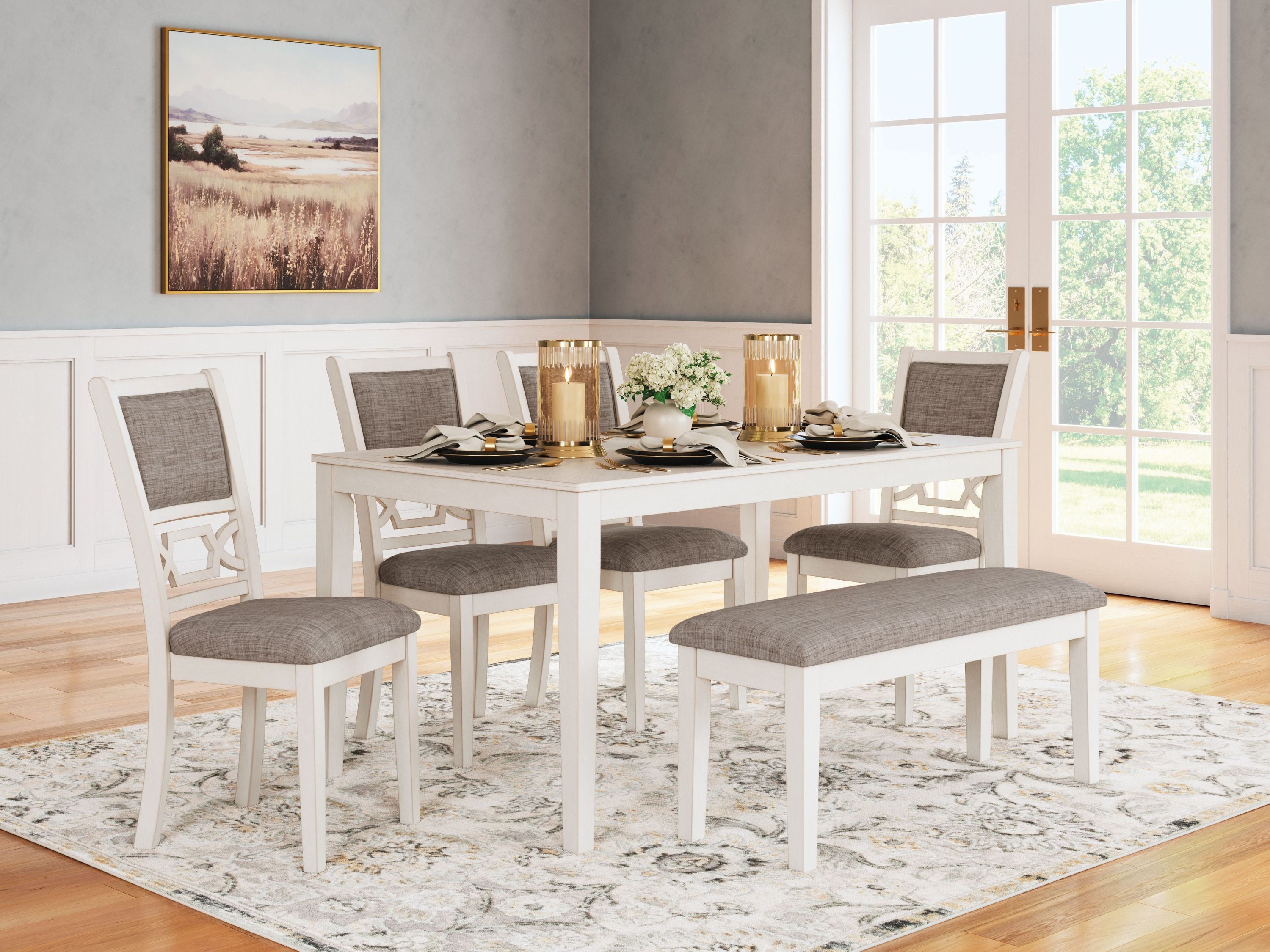 Erinberg - Dining Room Table Set (Set of 6) - Antique White - Image 3
