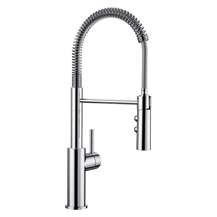 Kitchen Faucet Catris Semi-Pro 1 Lever CALGreen Chrome Pull Down with Dual Spray with Flexible Spring 360 DEG Swivel 1 Hole 1.5 Gallons per Minute - Image 1