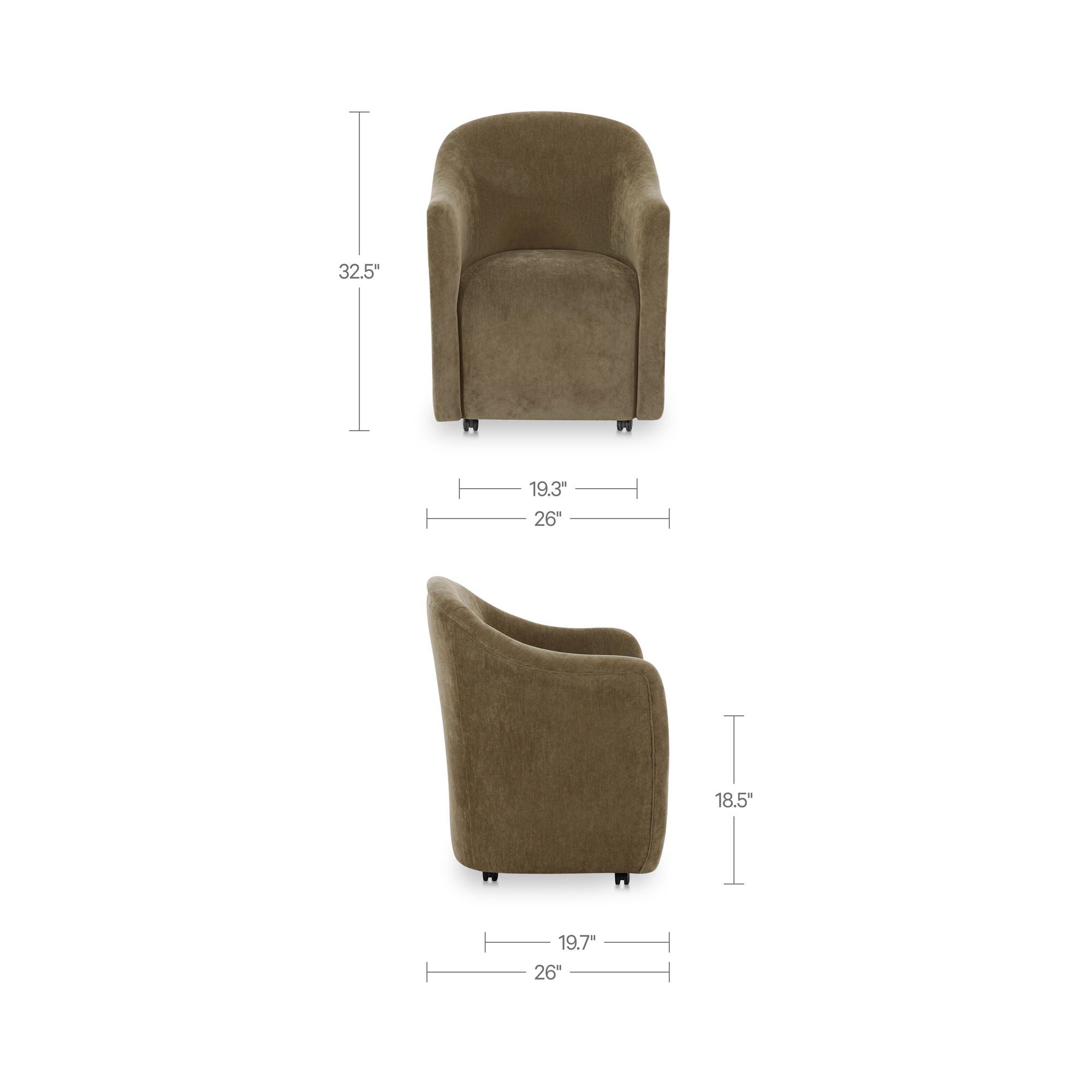 Drava - Rolling Dining Chair - Green - Image 2