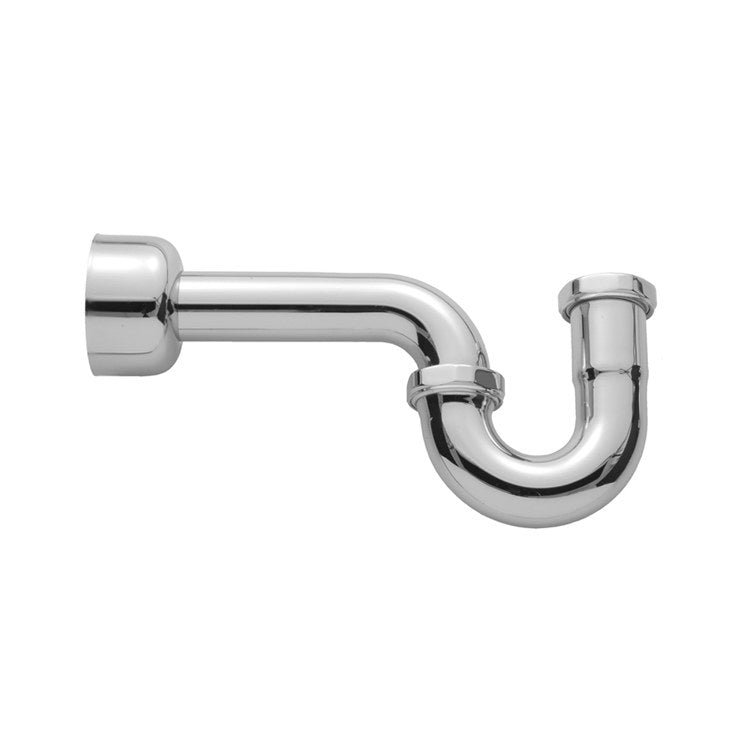 P-Trap with Round Box Escutcheon 1-1/2 Inch 17 Gauge Brass Polished Nickel