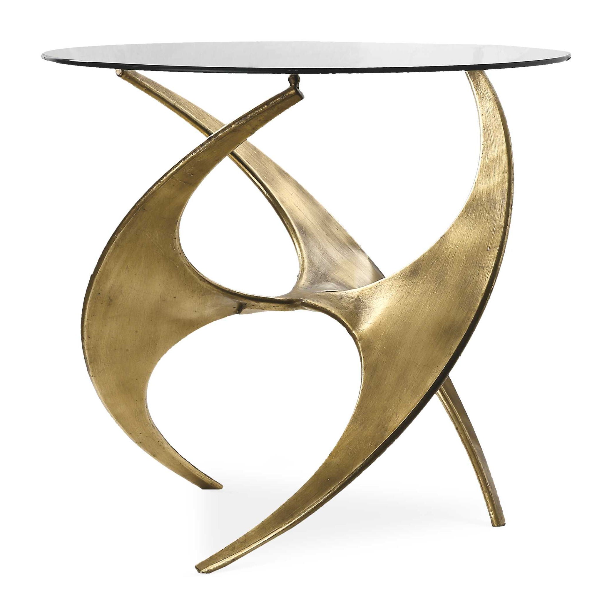 Graciano – Glass Side Table – Gold