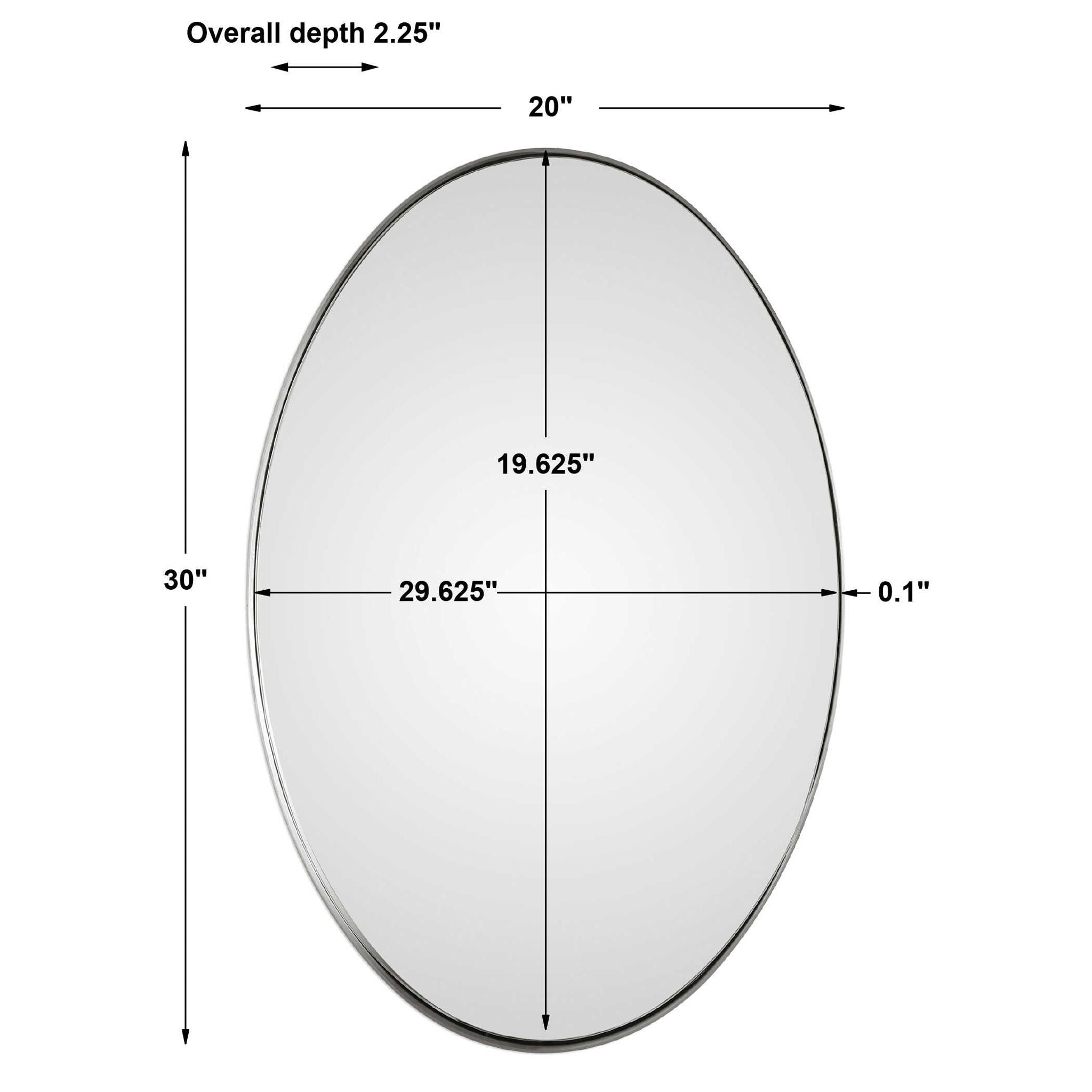 Pursley - Oval Mirror - Brushed Nickel - Image 2