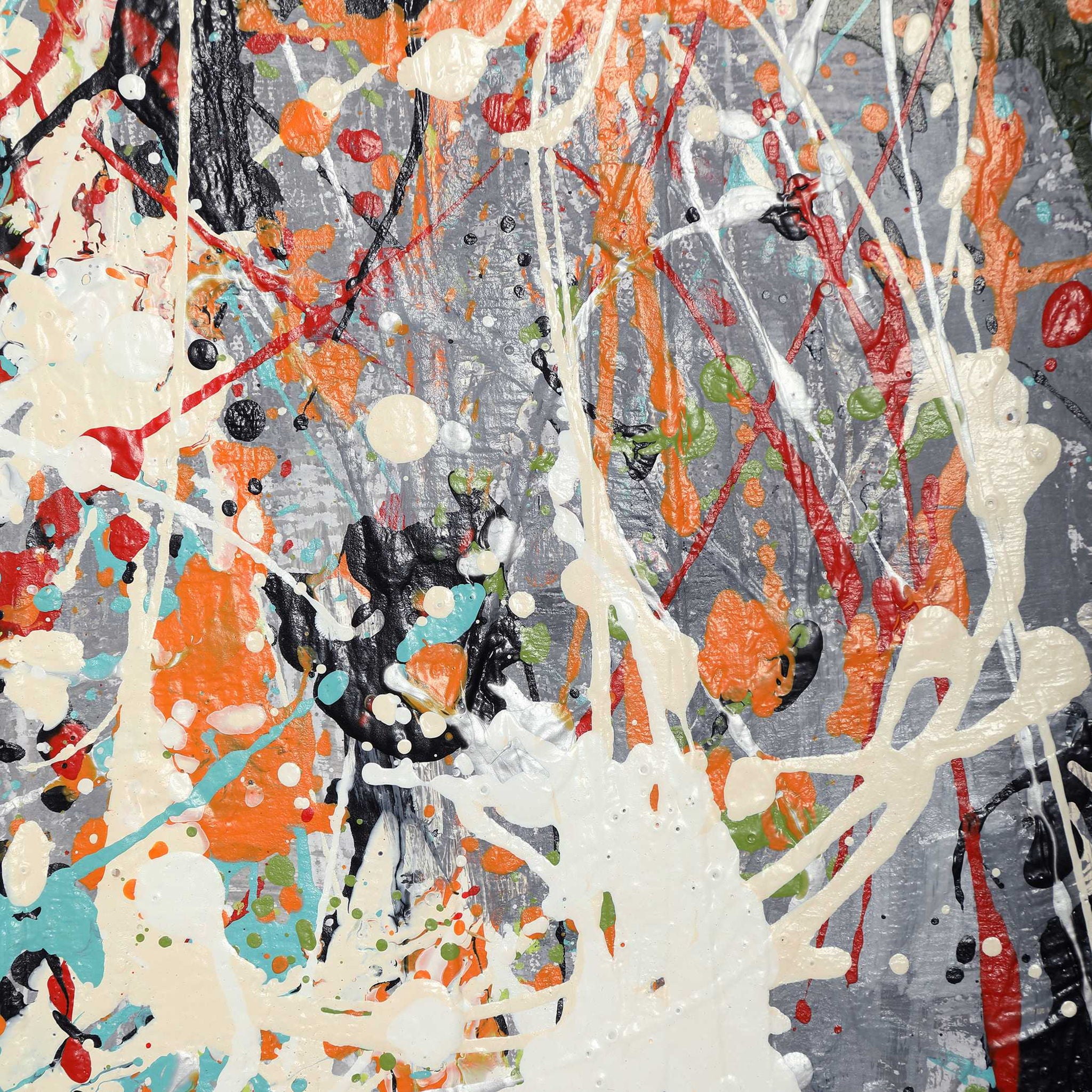 Organized Chaos - Hand Painted Canvas - Pearl Silver - Image 3
