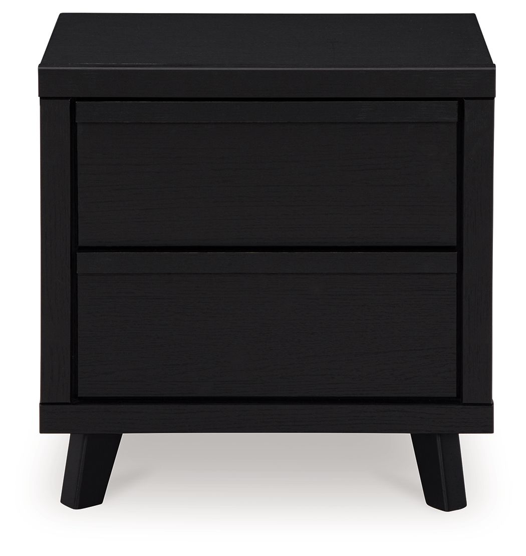 Danziar - Two Drawer Night Stand - Black - Image 3