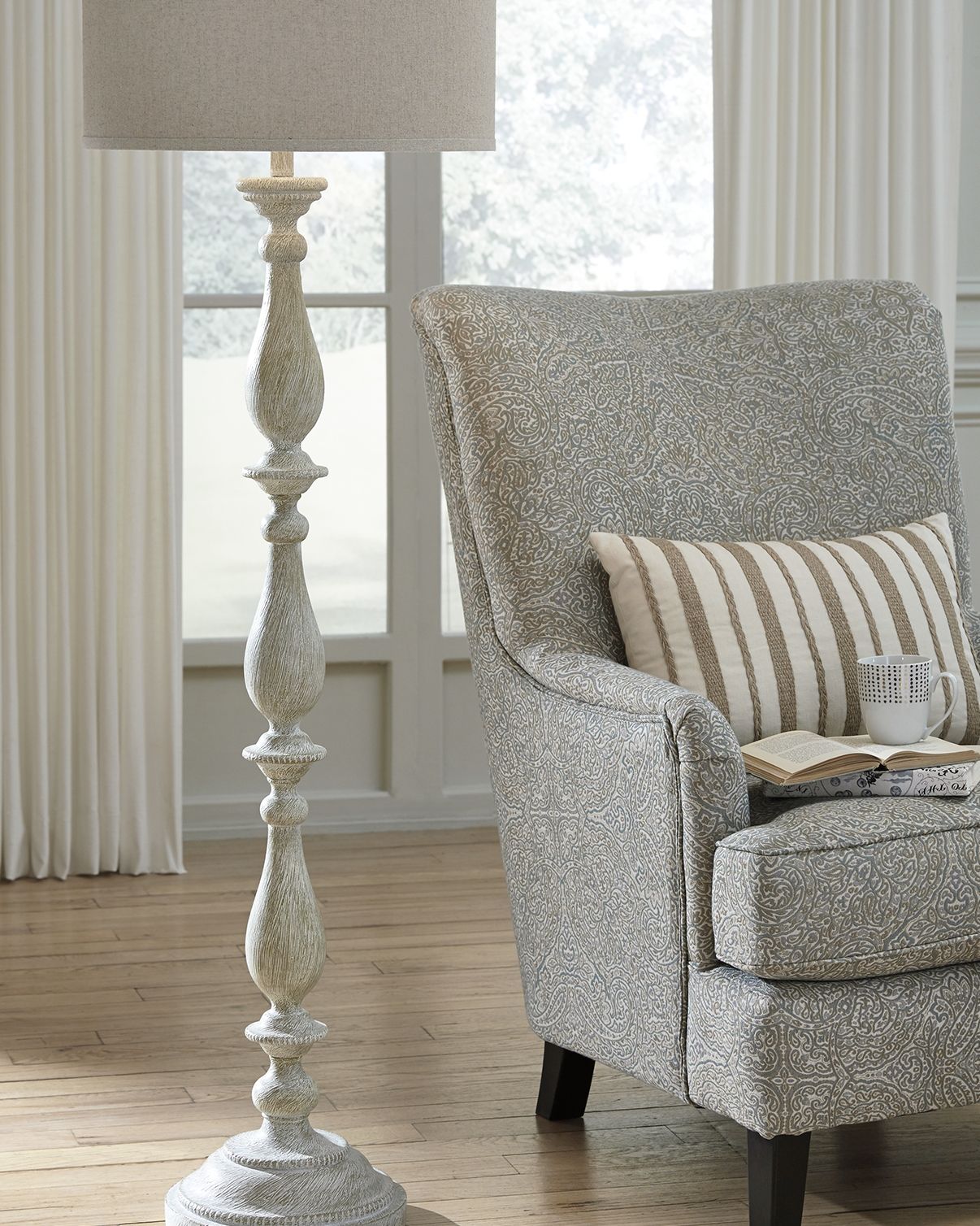Bernadate - Poly Floor Lamp - Whitewash - Image 3