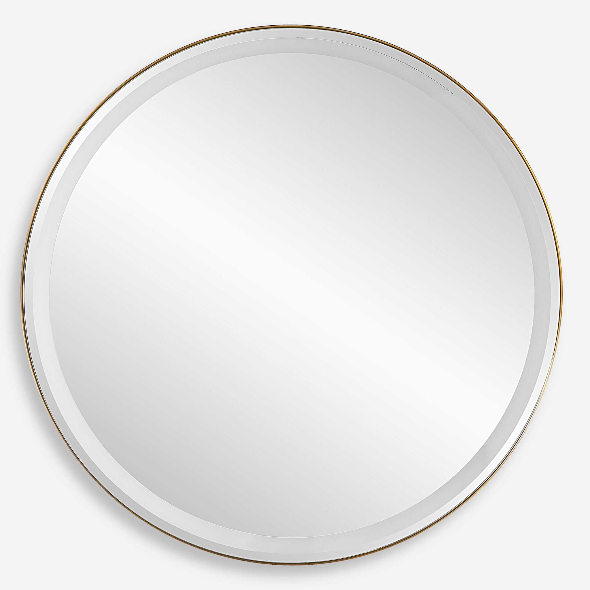 Crofton - Lighted Brass Round Mirror - Image 1