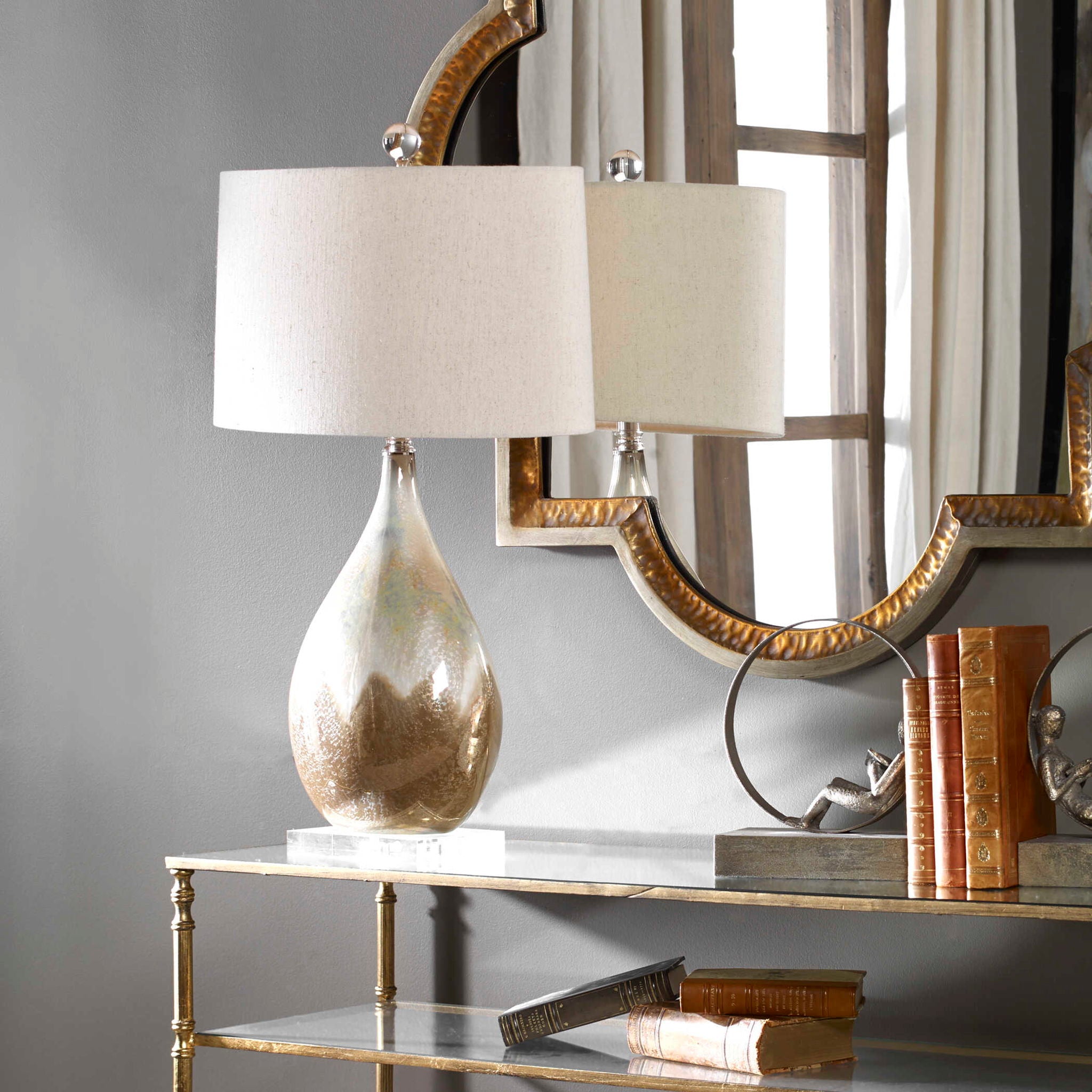 Flavian - Glazed Ceramic Lamp - Light Brown - Image 3