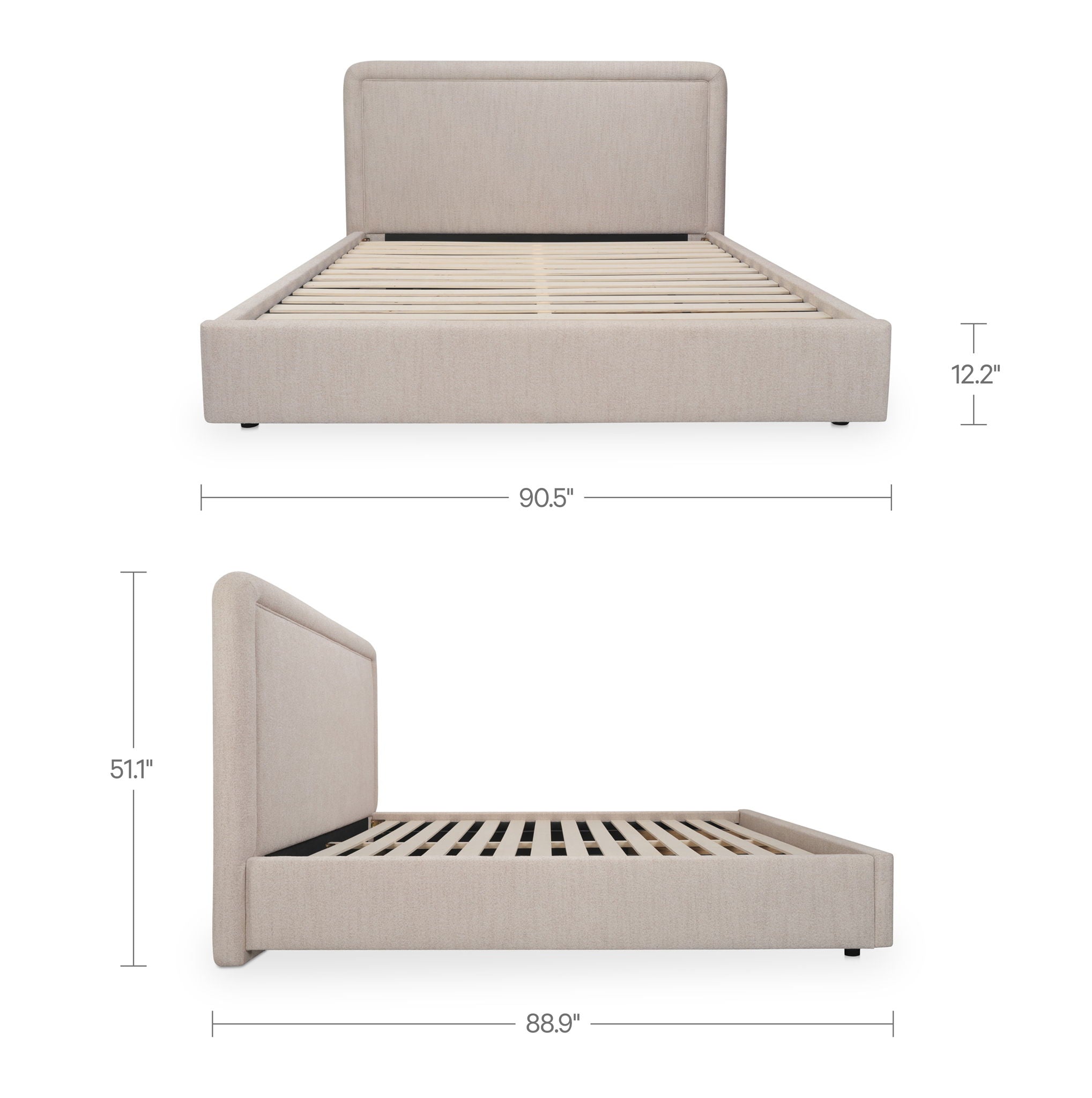 Simon - King Storage Bed - Flecked Beige - Image 2