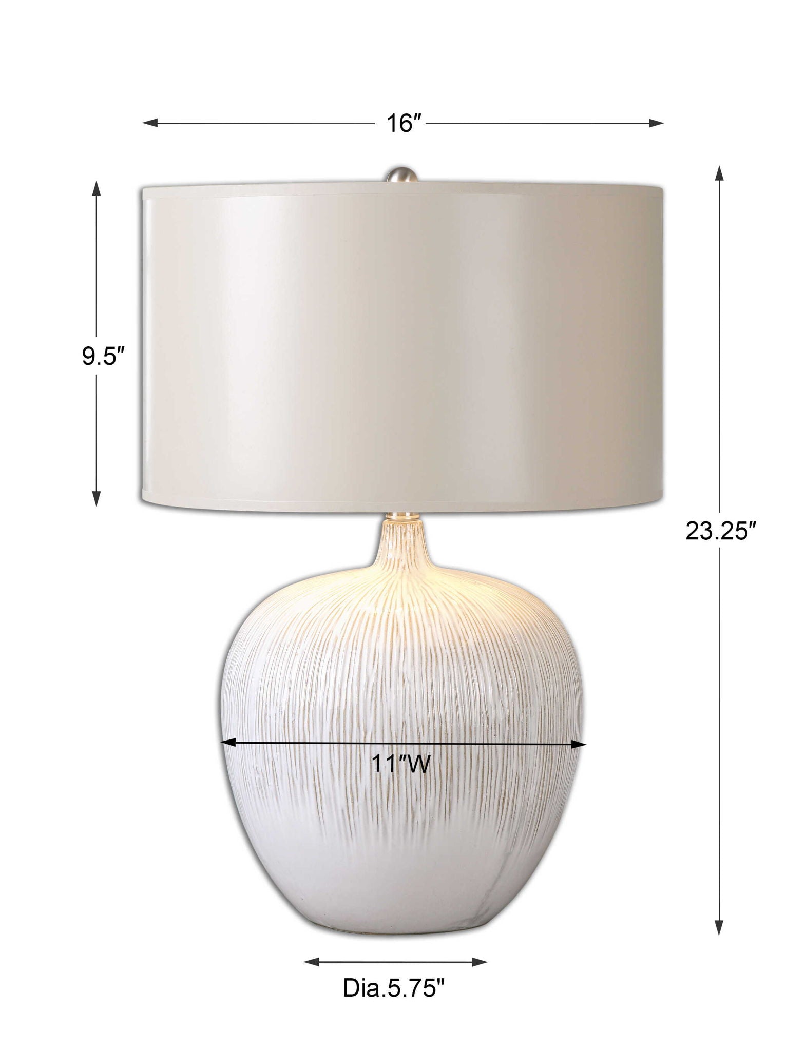 Georgios - Textured Ceramic Lamp - White - Image 3