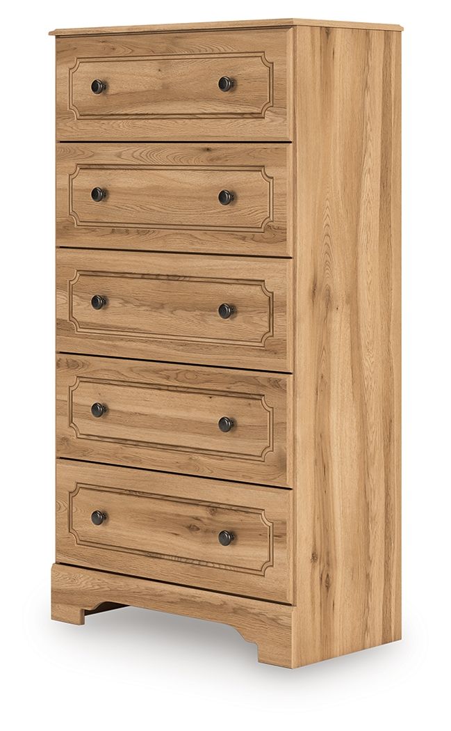 Aleaport – Five Drawer Chest – Warm Brown
