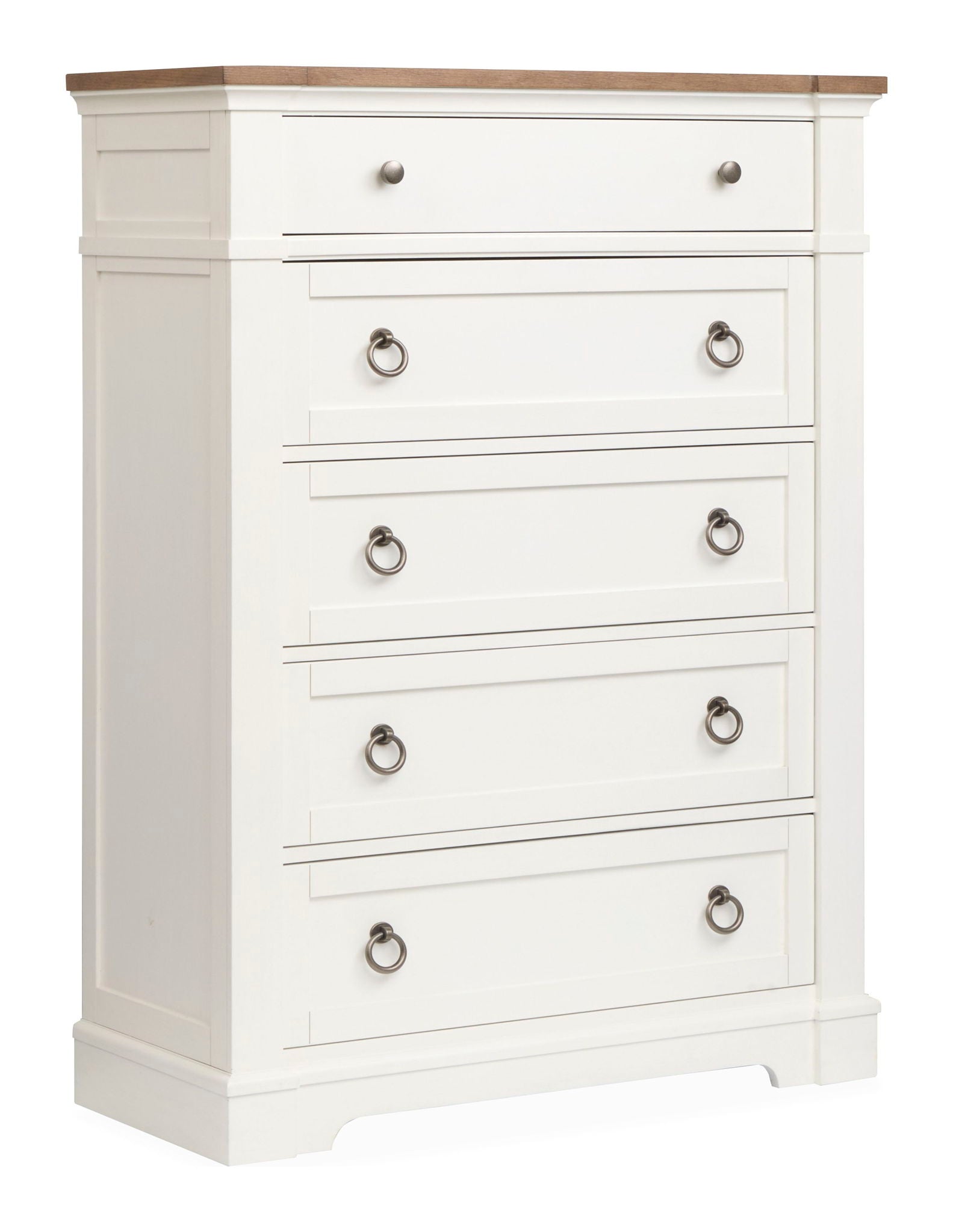 Kingston – Drawer Chest – Whisper White And Cerused Nutmeg