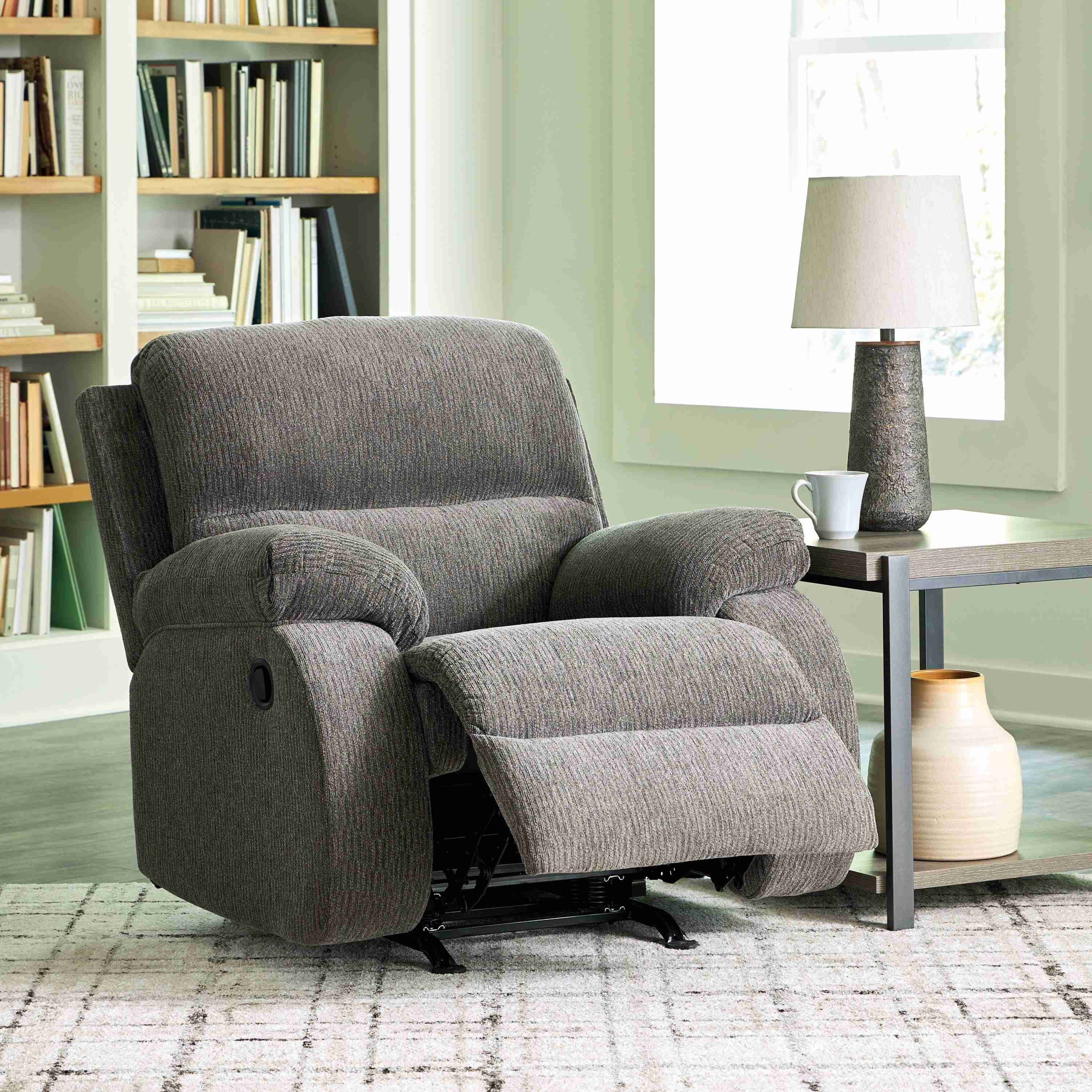 Scranto - Rocker Recliner - Fabric - Brindle - Image 3