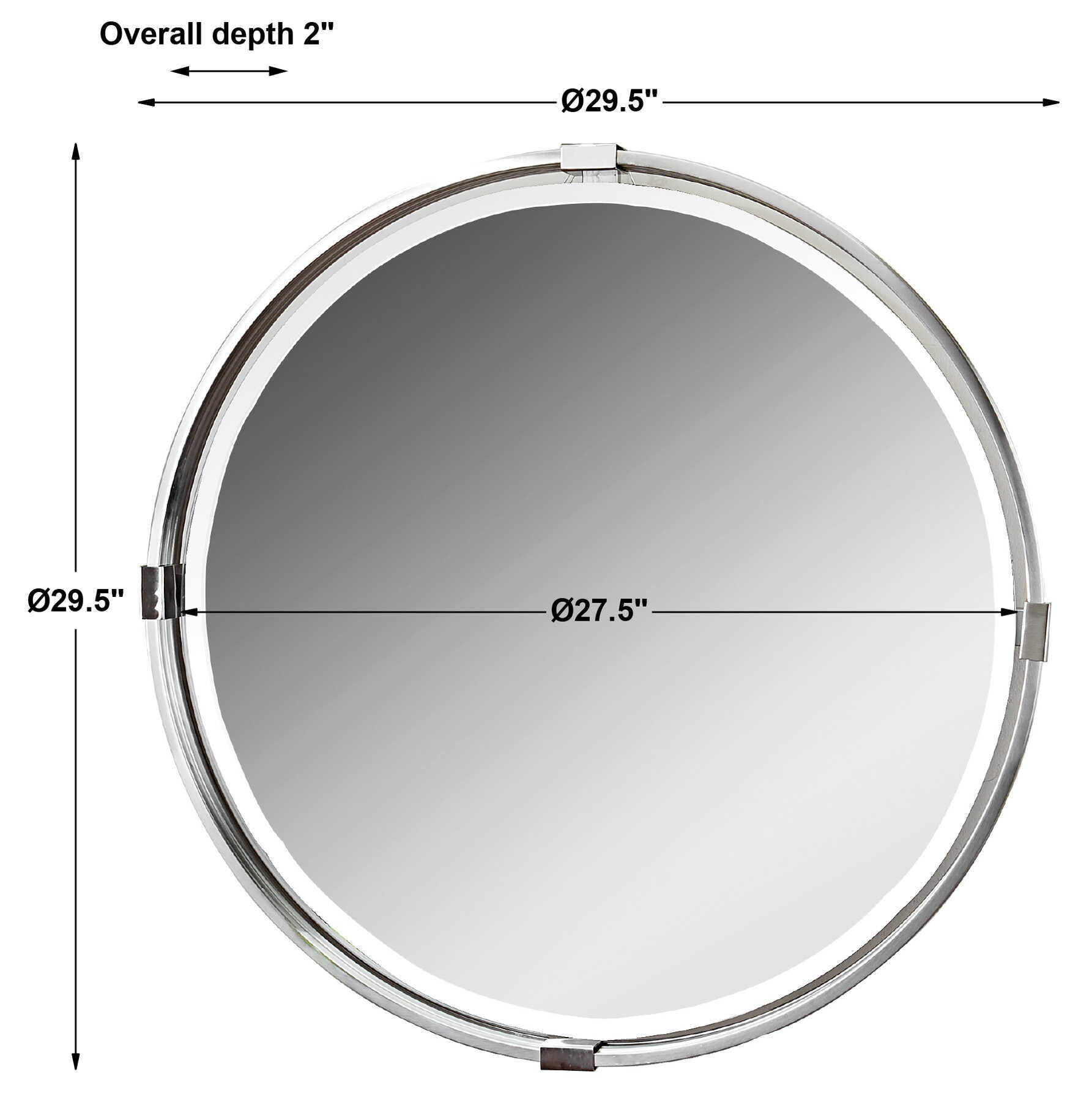 Tazlina - Round Mirror - Brushed Nickel - Image 3