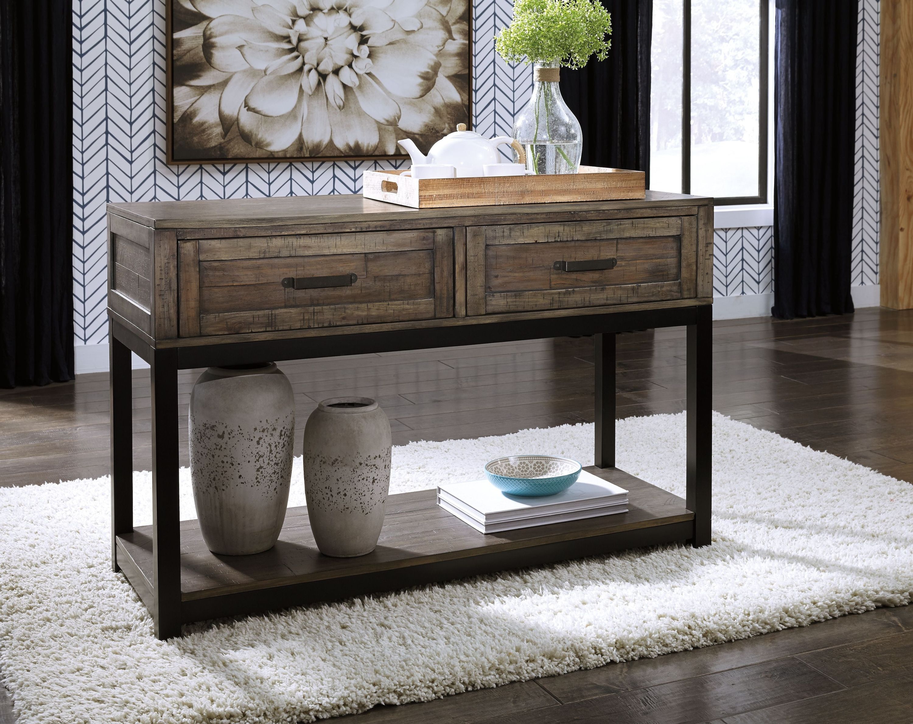 Johurst - Sofa Table - Grayish Brown - Image 3