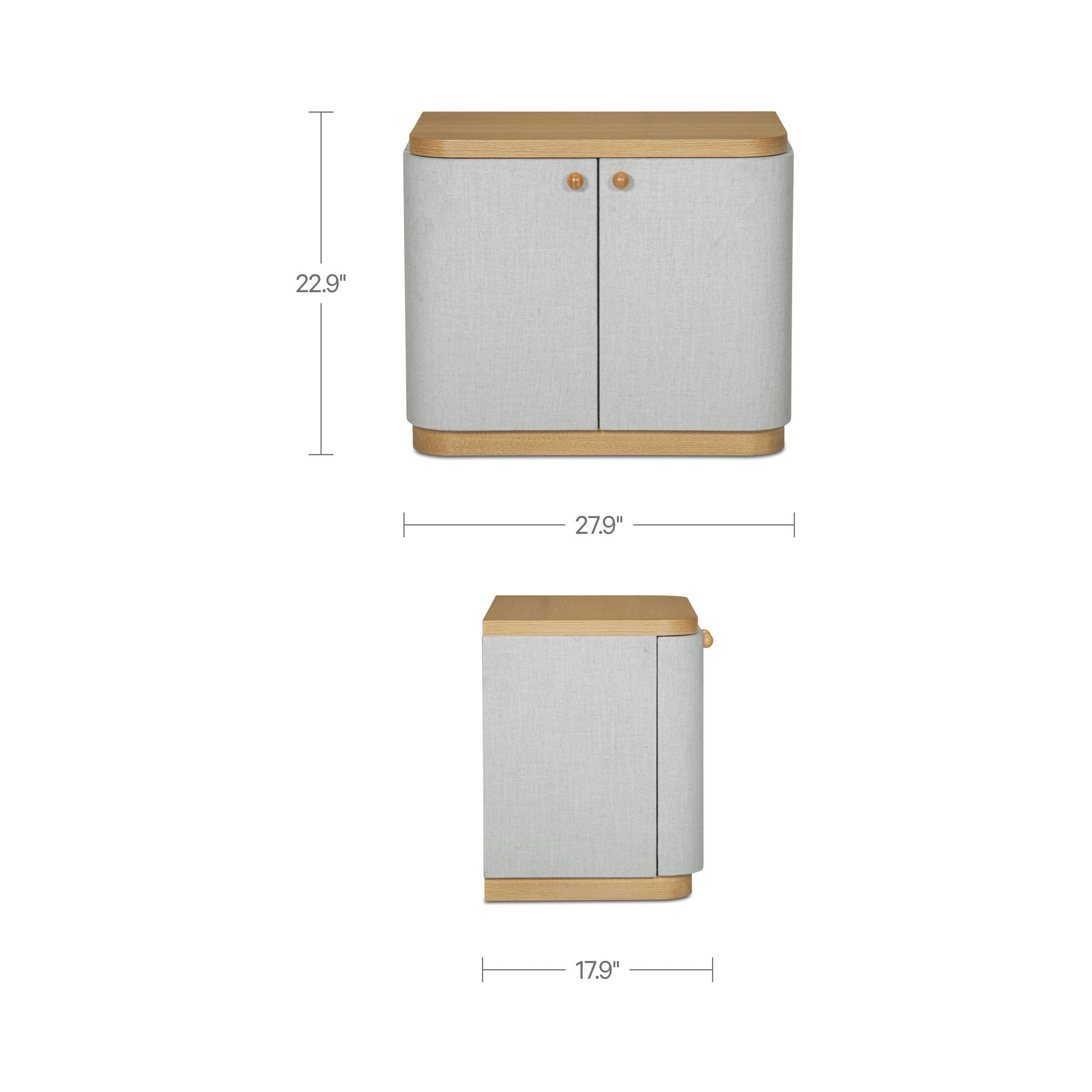 Simone - Nightstand - Cream / White / Light Brown - Image 2
