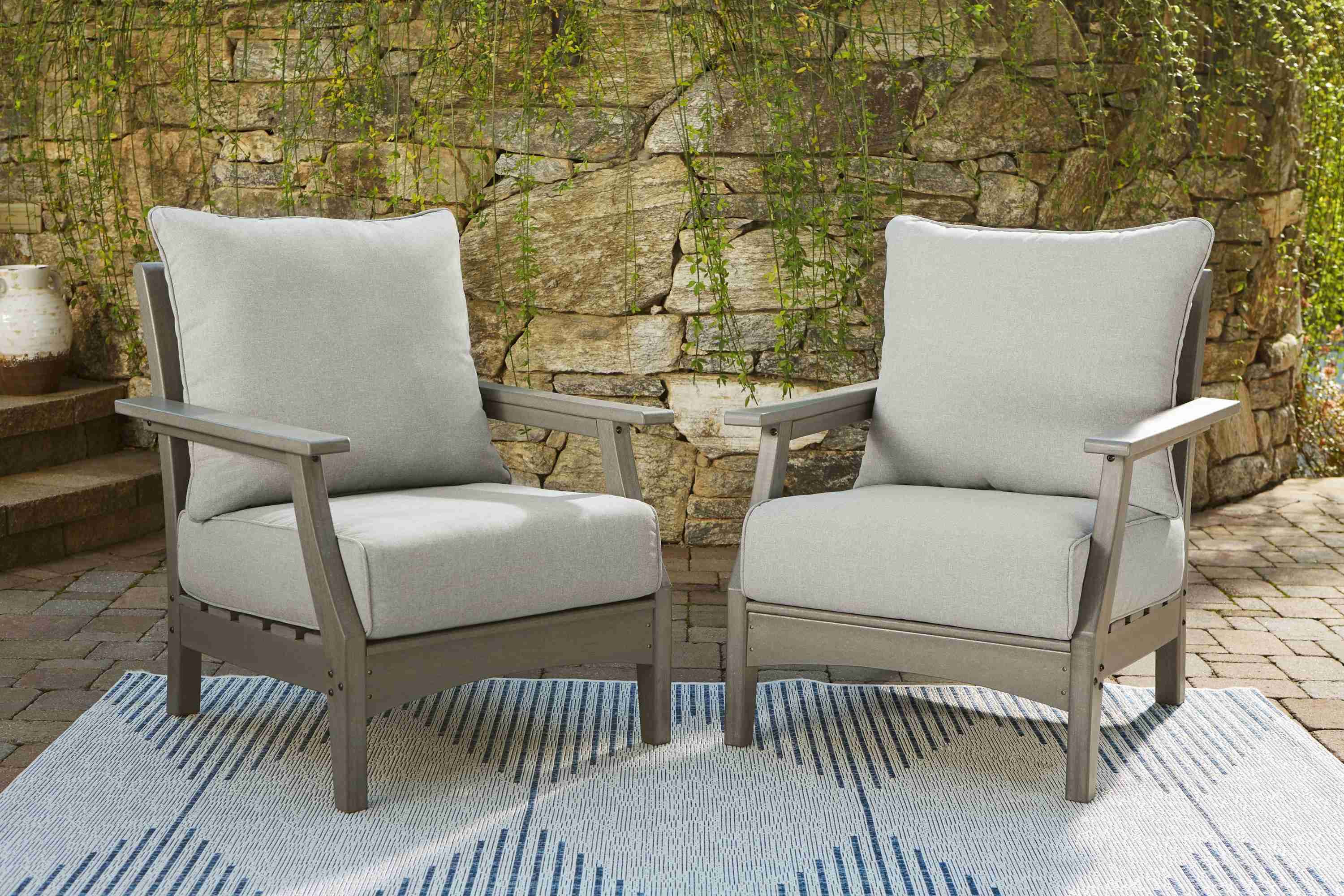 Visola - Lounge Chair w/Cushion (Set of 2) - Gray - Image 1