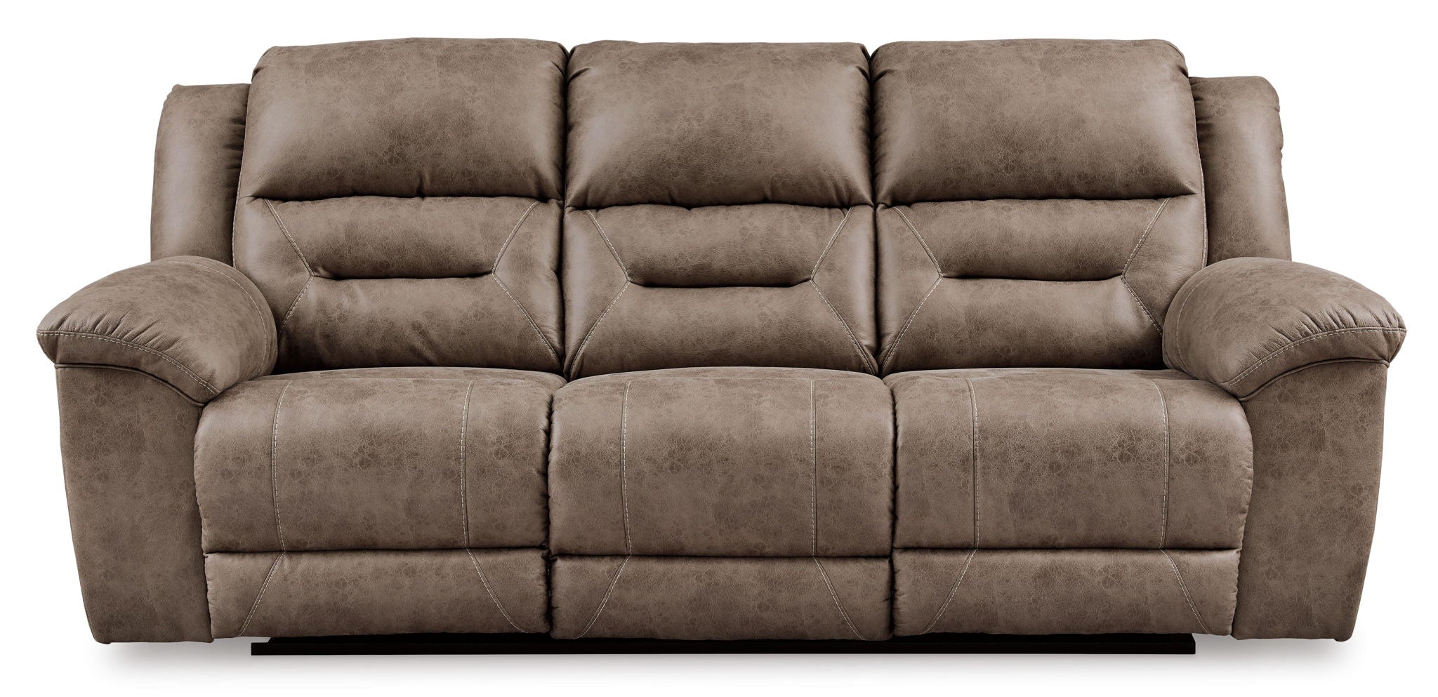 Stoneland – Reclining Sofa – Faux Leather – Fossil