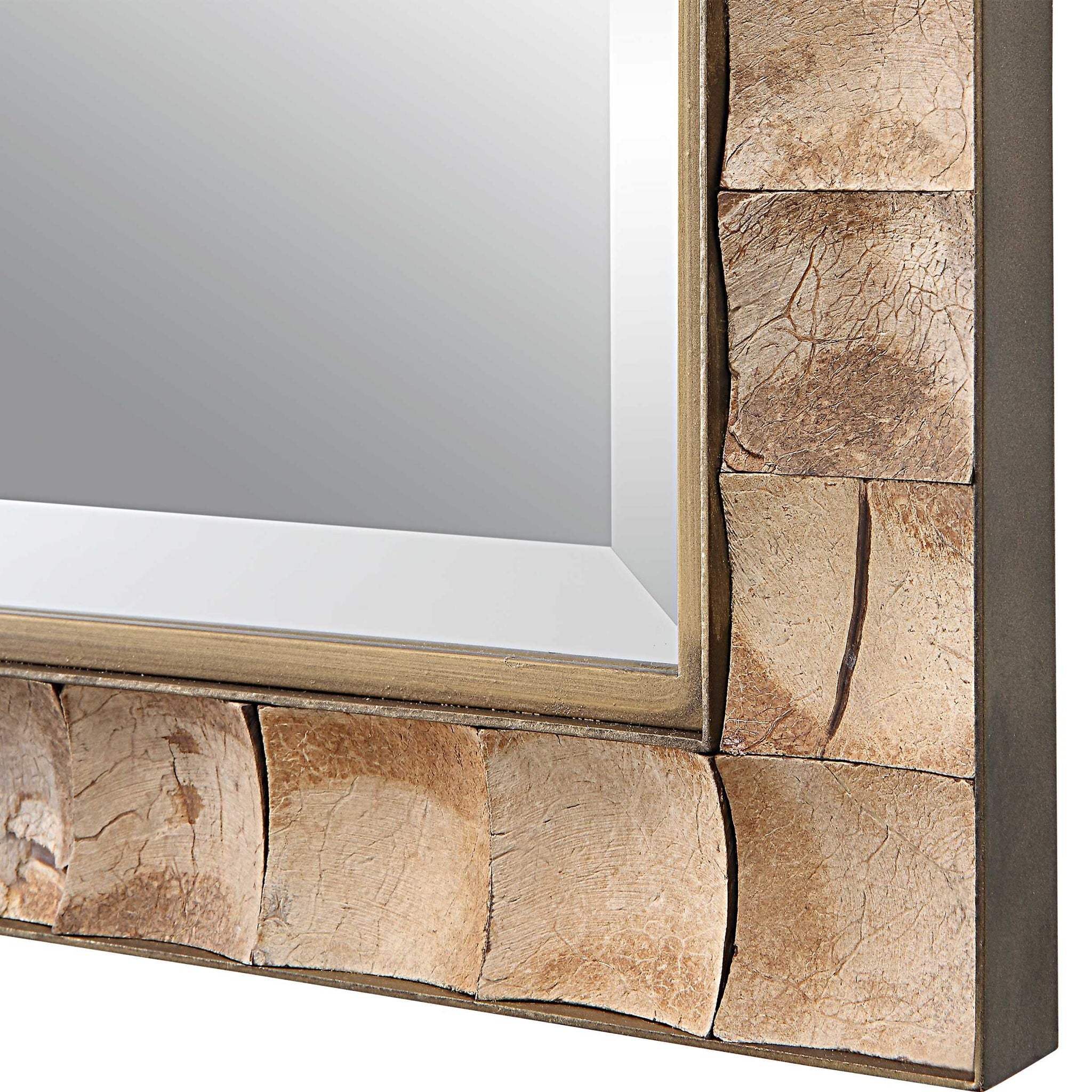 Cocos - Coconut Shell Mirror - Light Brown - Image 2