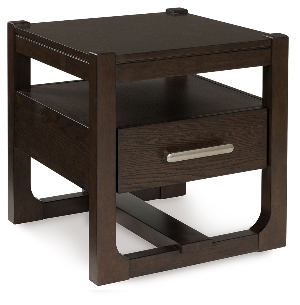 Breckington – Square End Table – Dark Brown