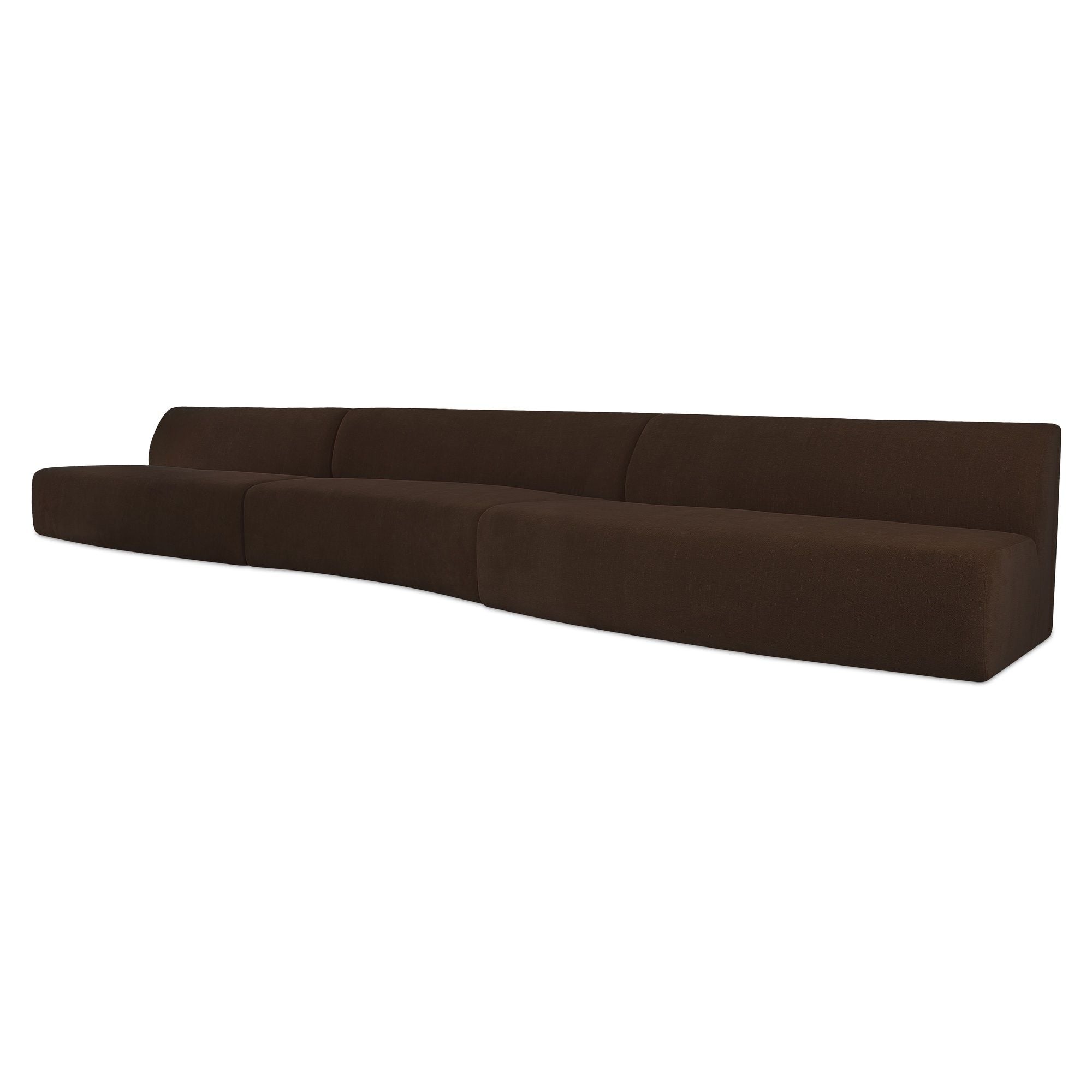 Naomi - 3 Piece Wave Modular Sectional - Dark Brown - Image 3