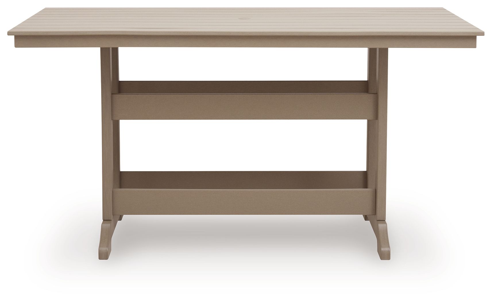 Seacliff Beach - Rectangular Counter Height Dining Table With Umbrella Option - Medium Brown - Image 3