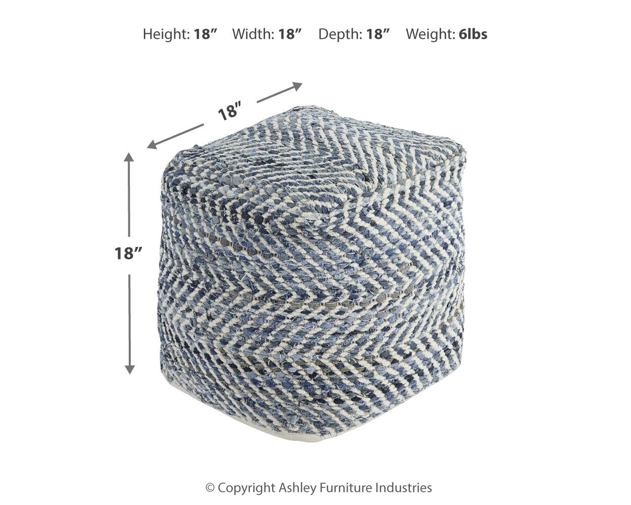 Chevron - Pouf - Blue - Image 3