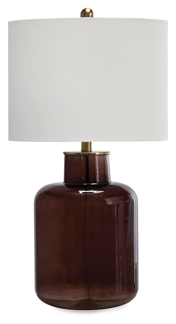 Mette - Glass Table Lamp - Brown / Gold Finish - Image 1