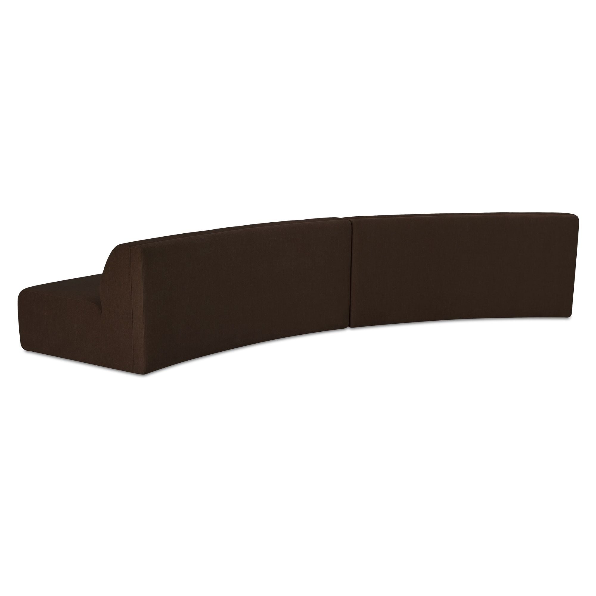 Naomi - 2 Piece Convex Modular Sectional - Dark Brown - Image 2