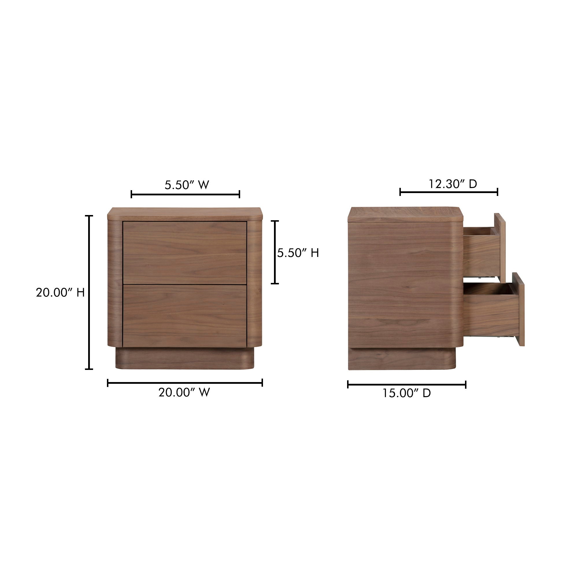 Round Off - Tall Nightstand - Dark Brown - Image 3