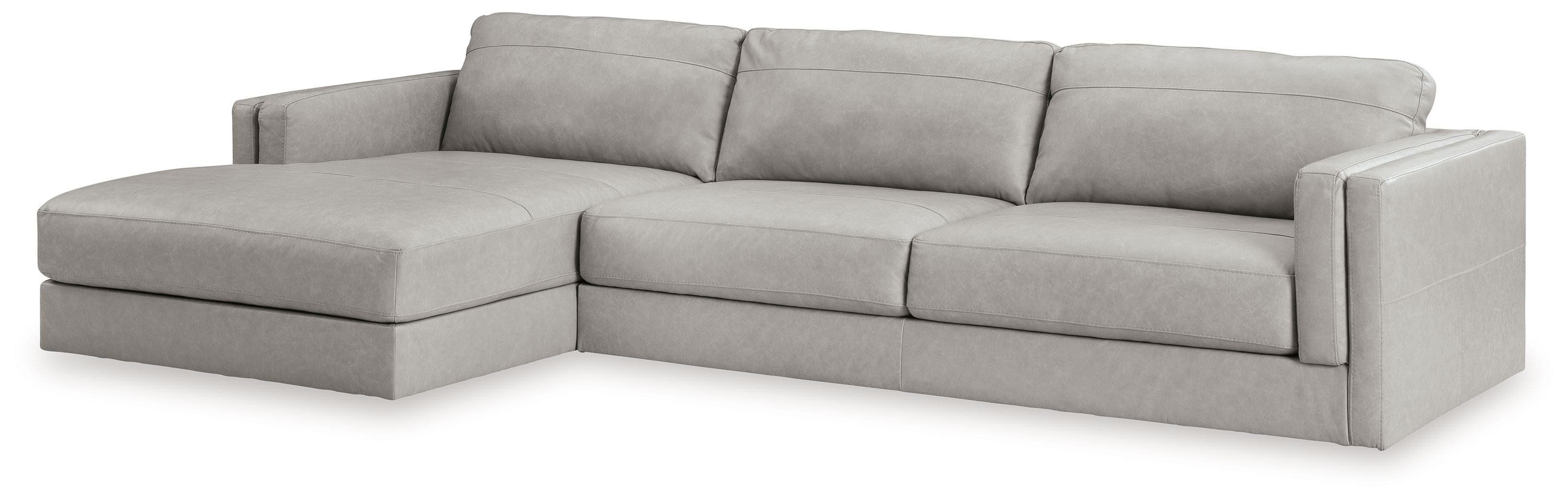 Amiata – 2-Piece Sectional With Laf Corner Chaise – Leather Match – Glacier