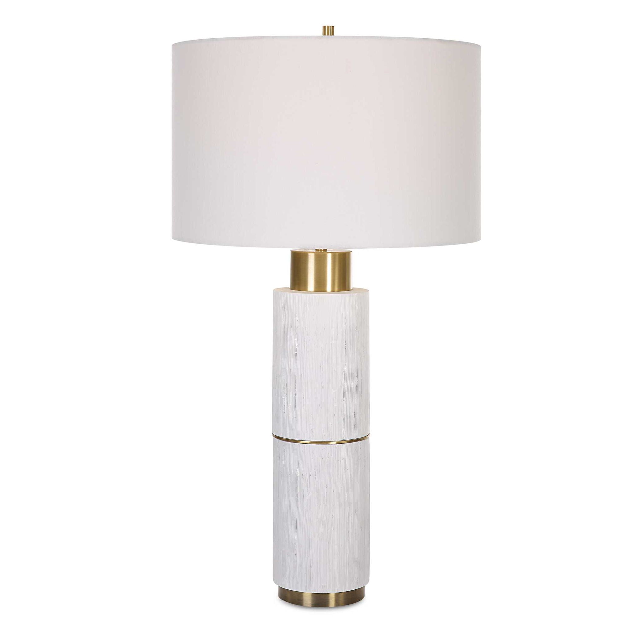 Ruse - Whitewashed Table Lamp - Image 1
