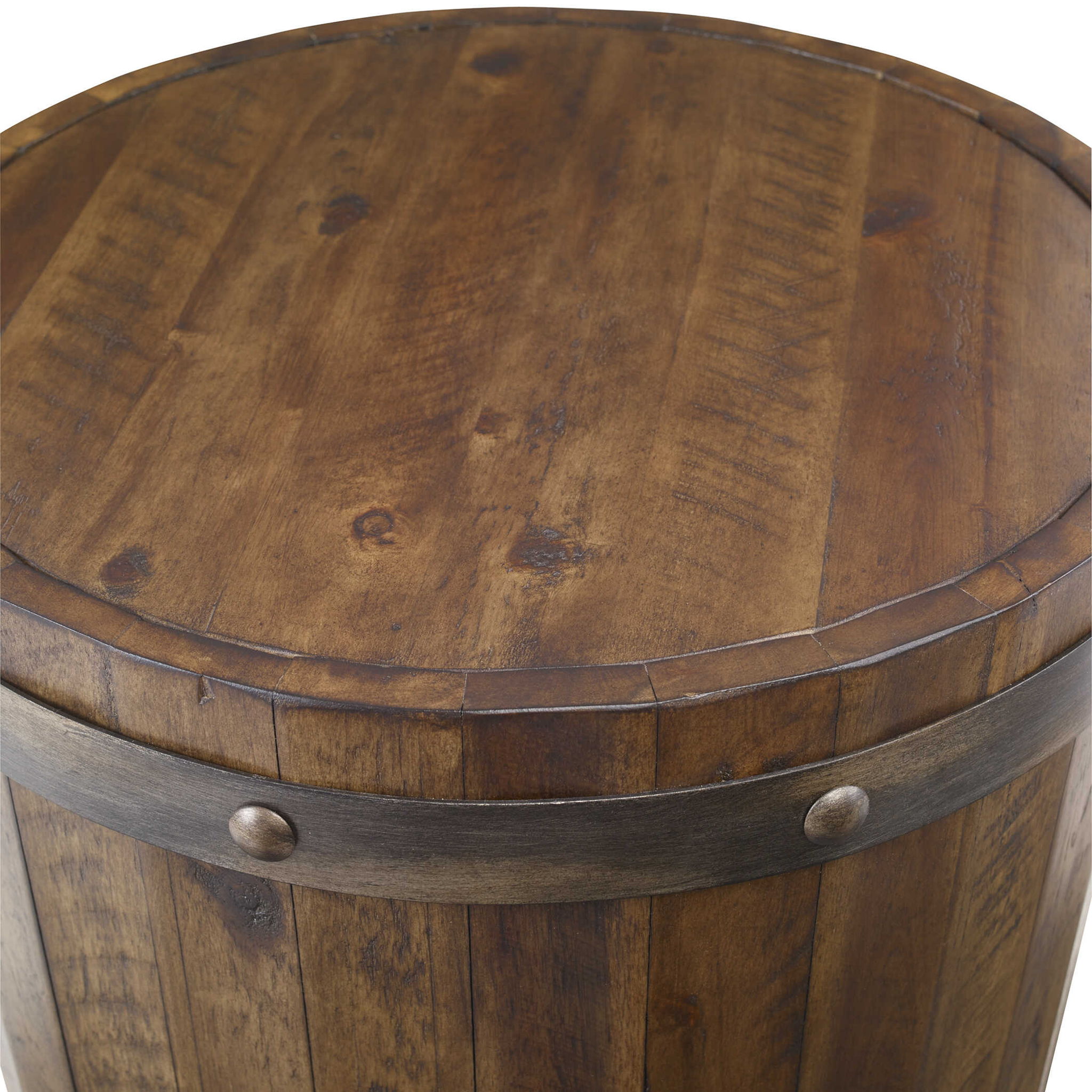 Ceylon - Wine Barrel Side Table - Dark Brown - Image 2