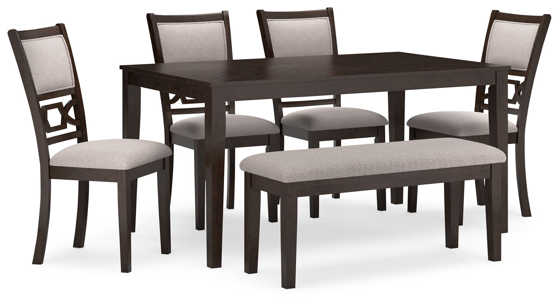 Langwest – Dining Room Table Set (Set of 6) – Brown