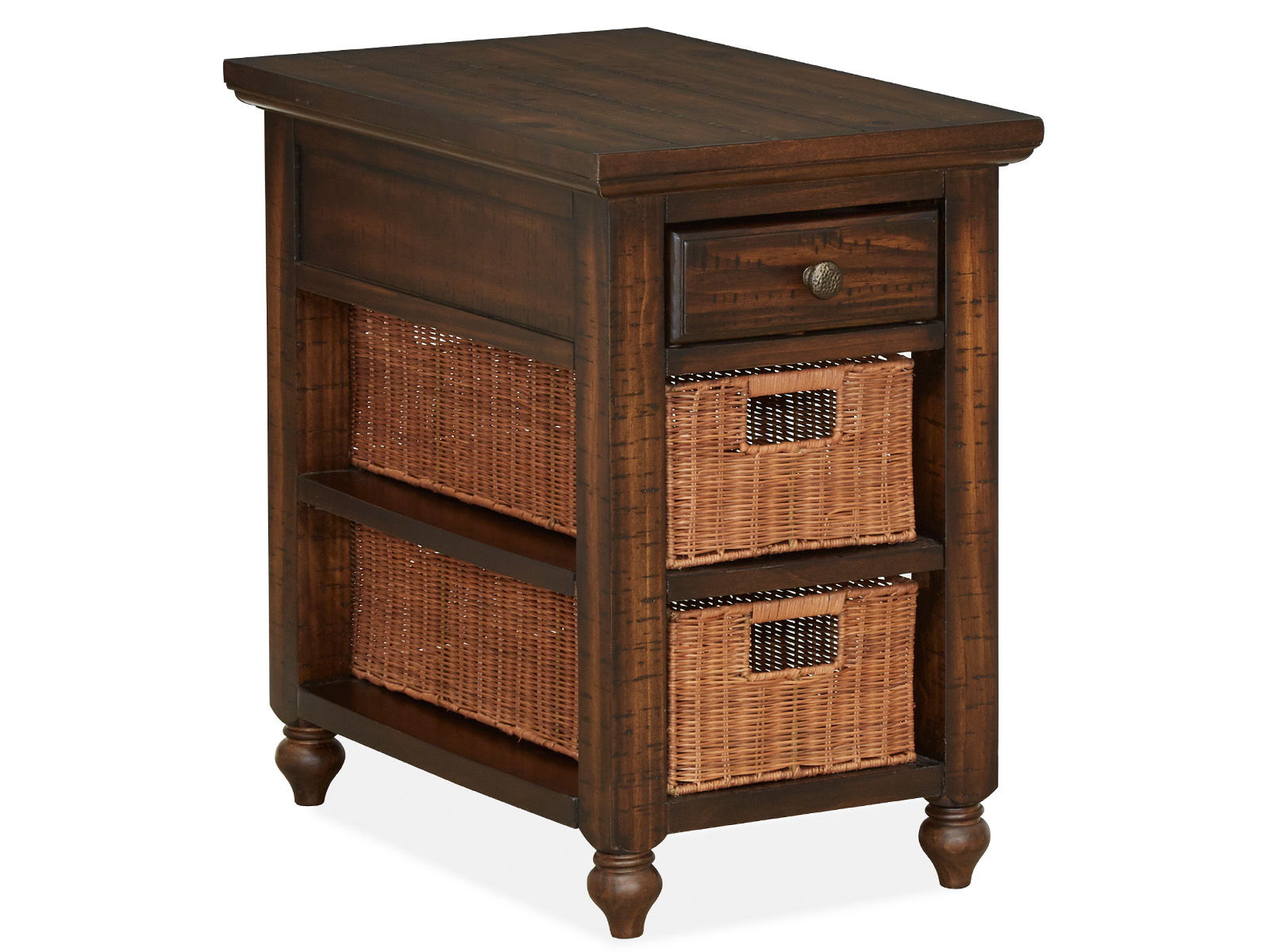 Cottage Lane – Wood Rectangular Chair Side End Table – Coffee