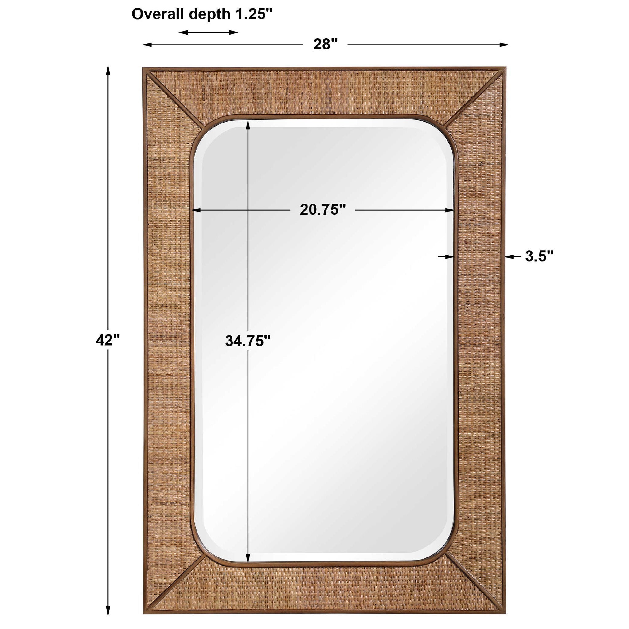 Tahiti - Rattan Mirror - Light Brown - Image 3