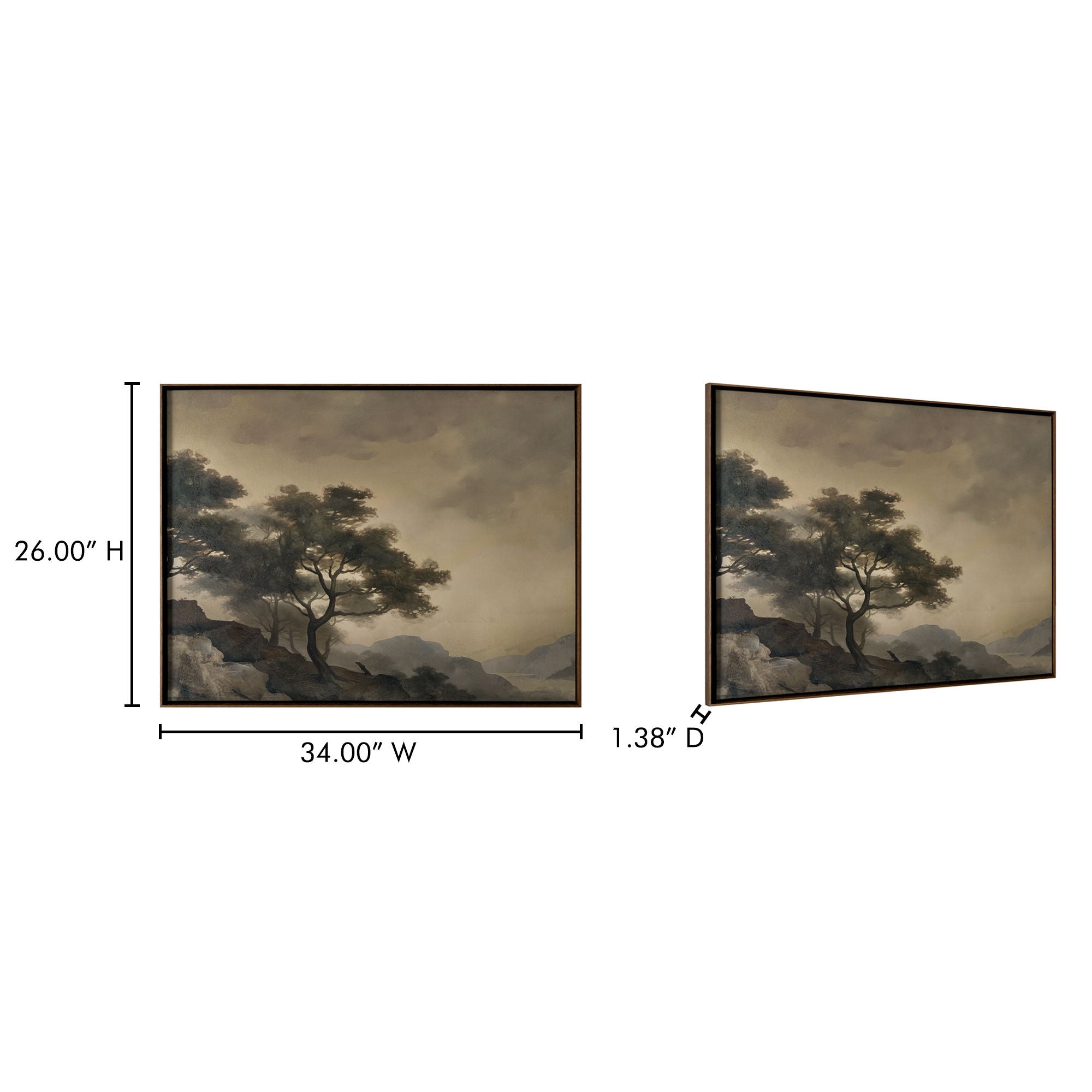 Reverie - Framed Painting - Light Brown - Image 3