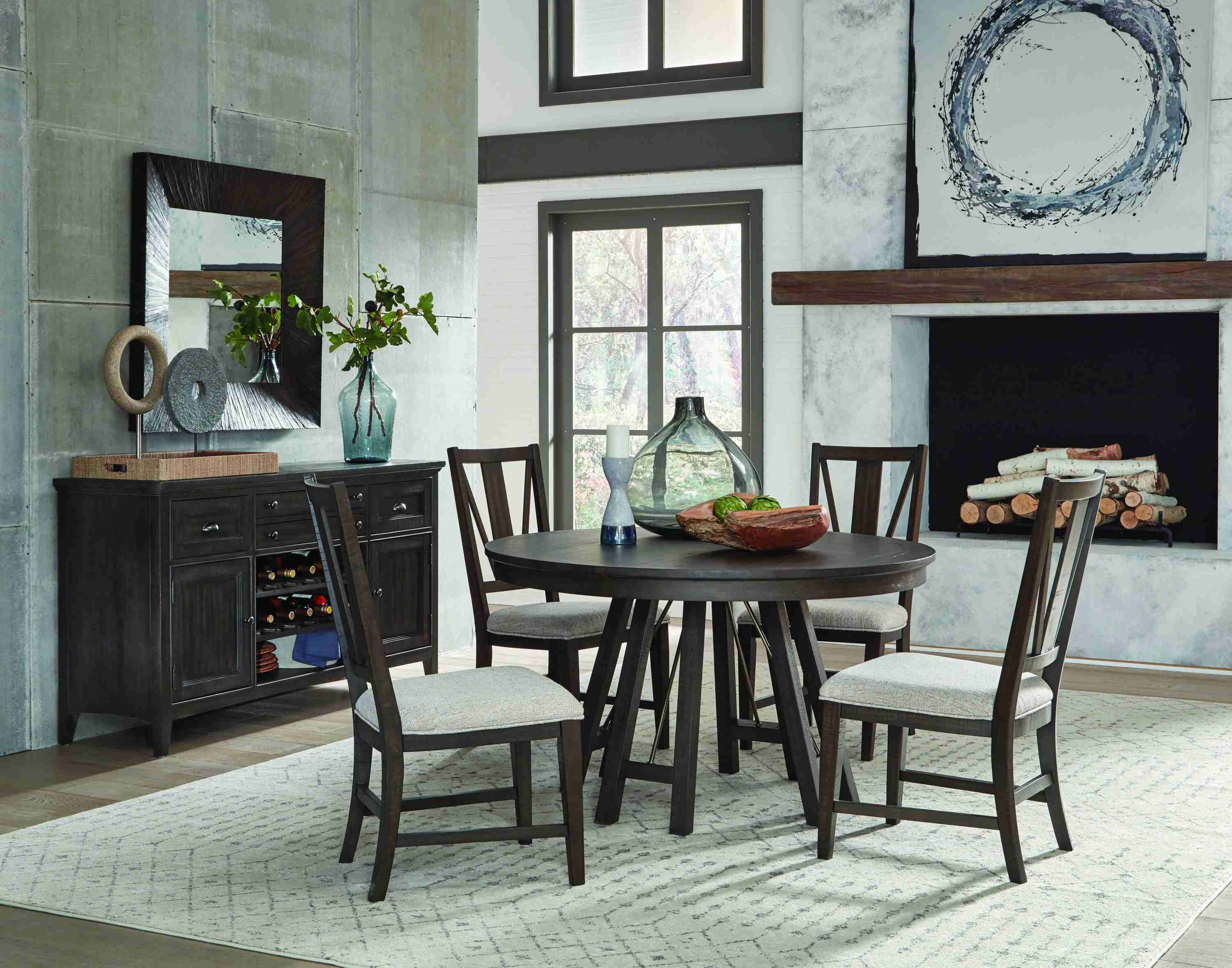 Westley Falls - Dining Side Chair With Upholstered Seat (Set of 2) - Graphite - Image 2