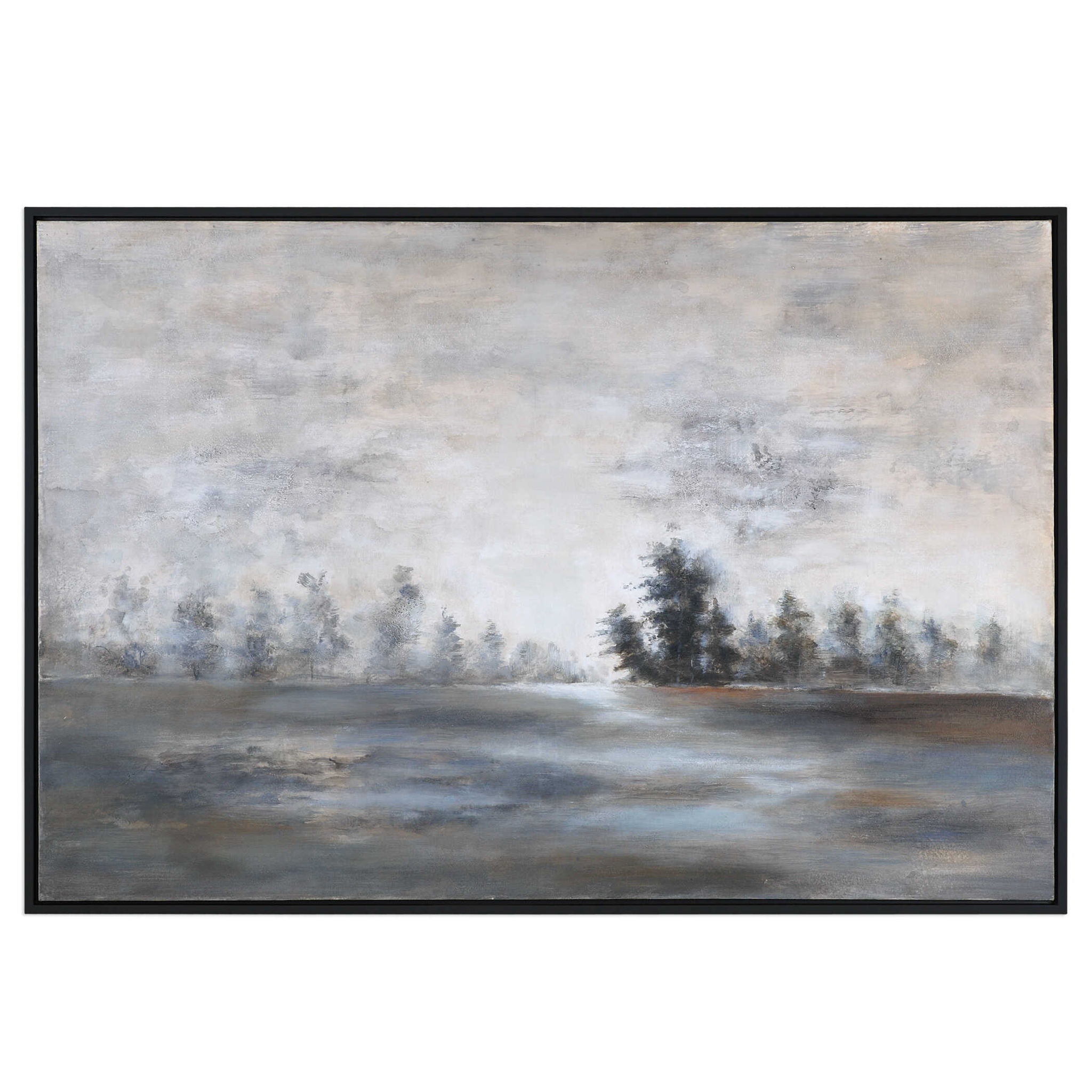 Evening Mist - Landscape Art - Black - Image 1
