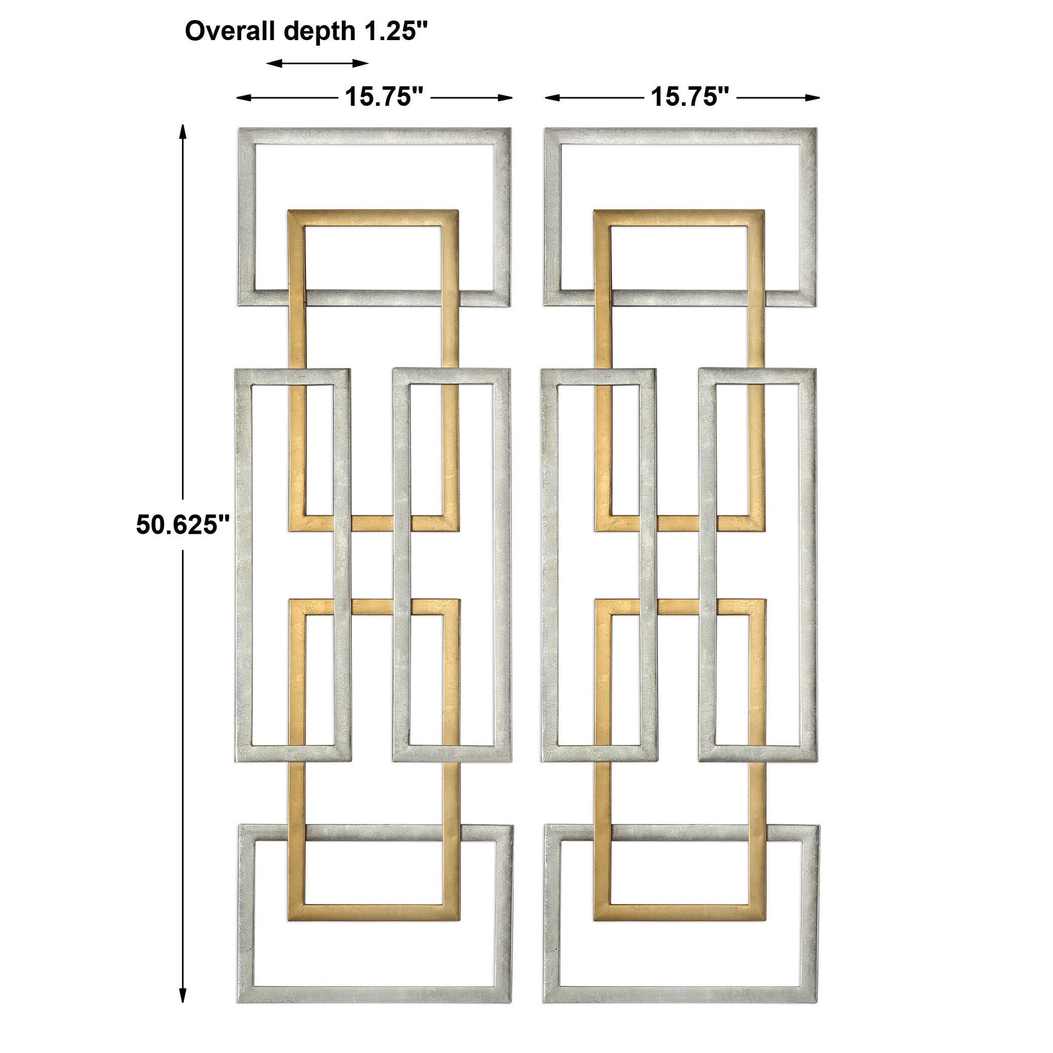 Aerin - Geometric Wall Art (Set of 2) - Gold - Image 2