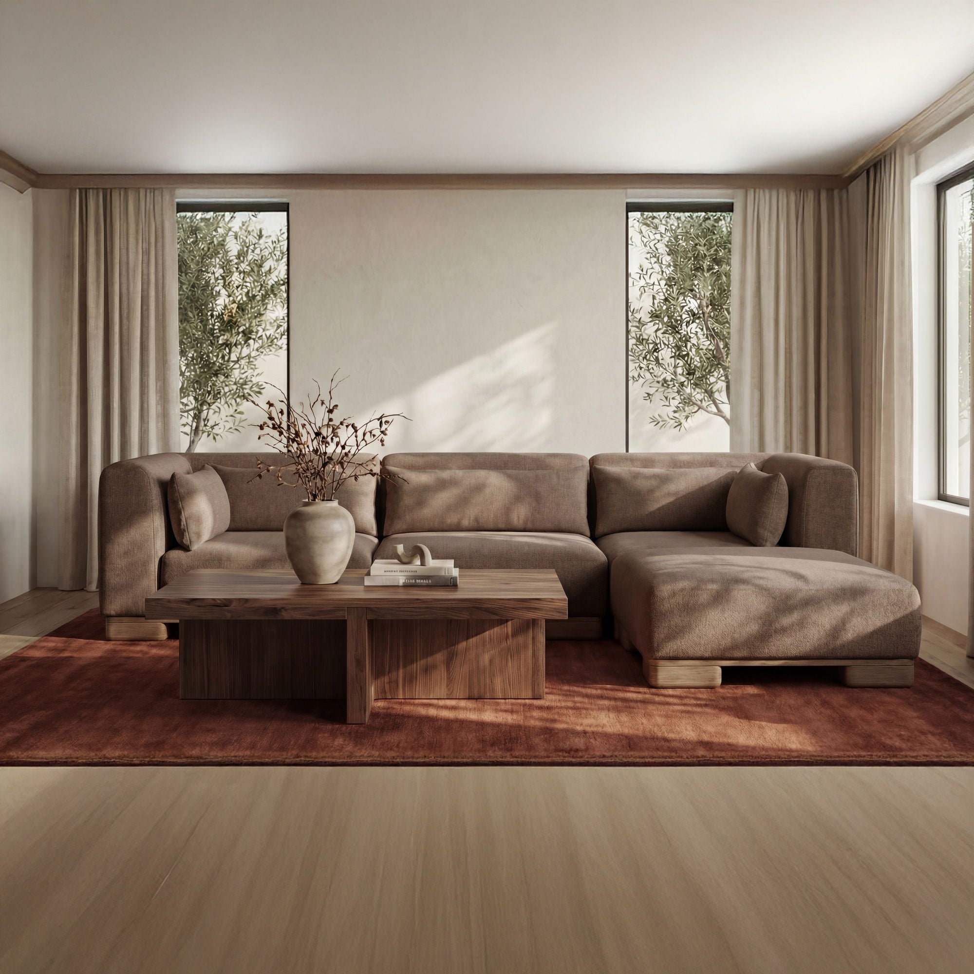June – Lounge Modular Sectional – Dark Brown