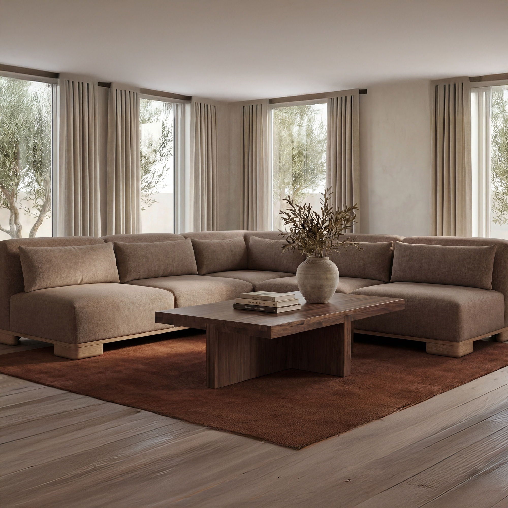June – Corner Modular Sectional – Dark Brown