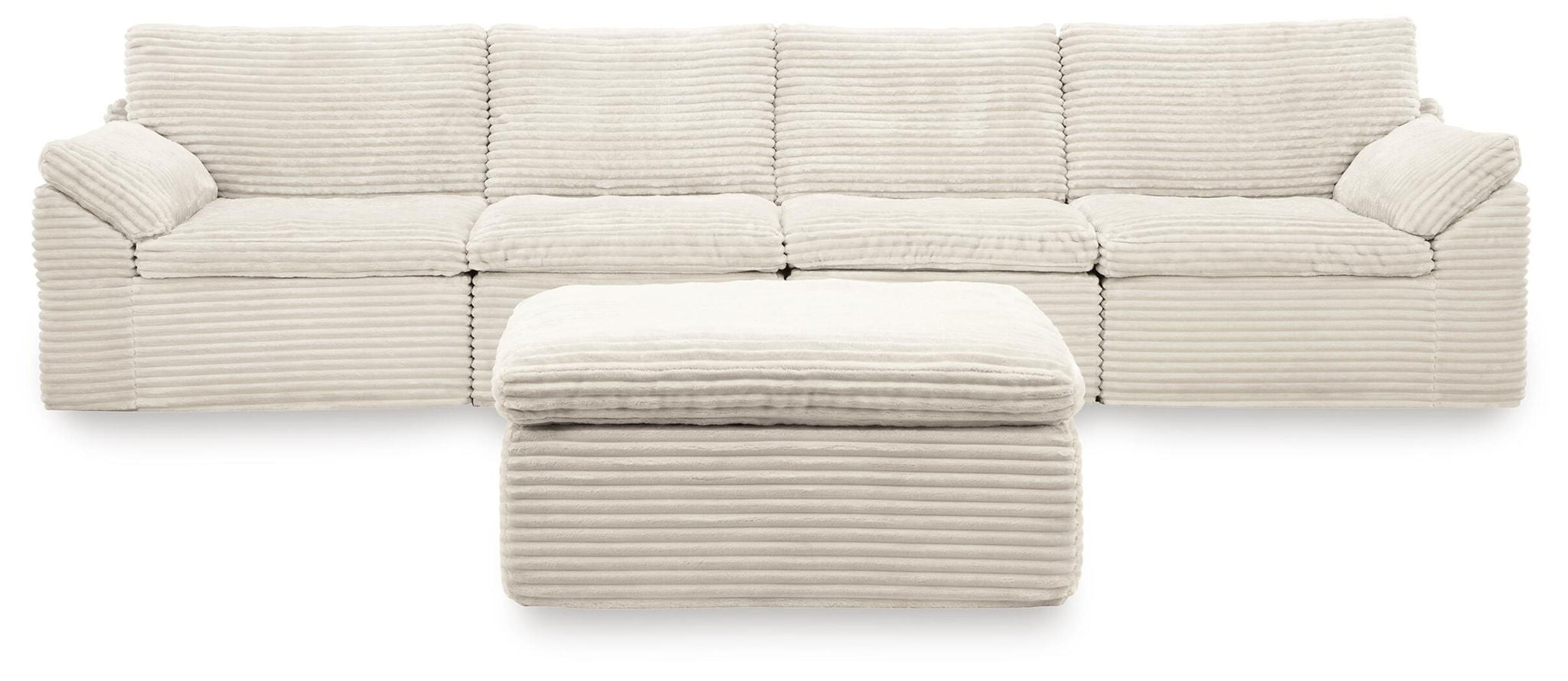 Fannin – 4-Piece Sectional With Ottoman – Ivory