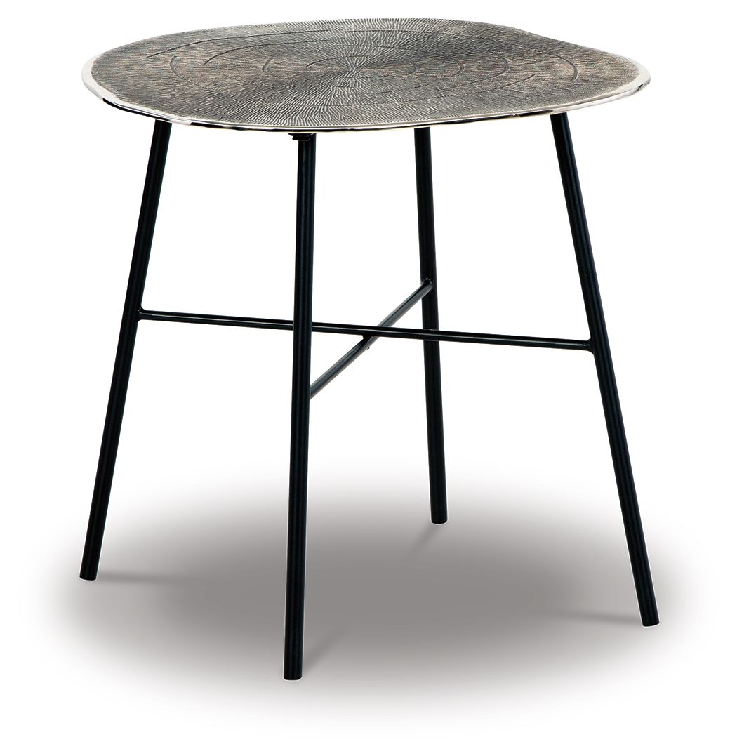 Laverford - Round End Table - Chrome / Black - Image 1