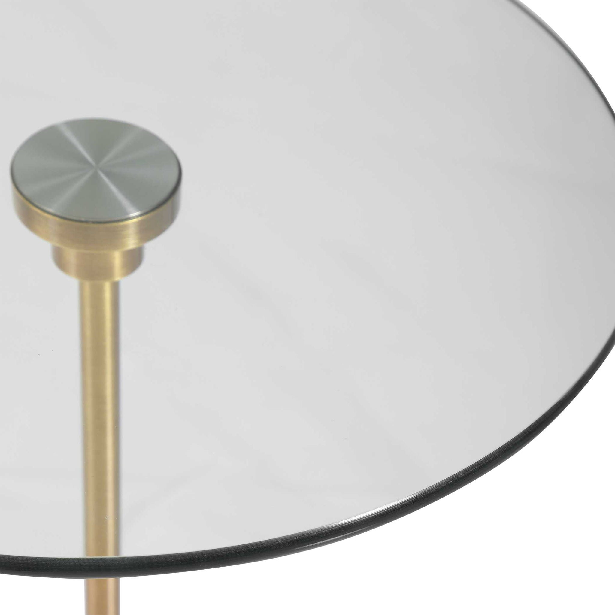 Portsmouth - Round Accent Table - Gold & White - Image 2