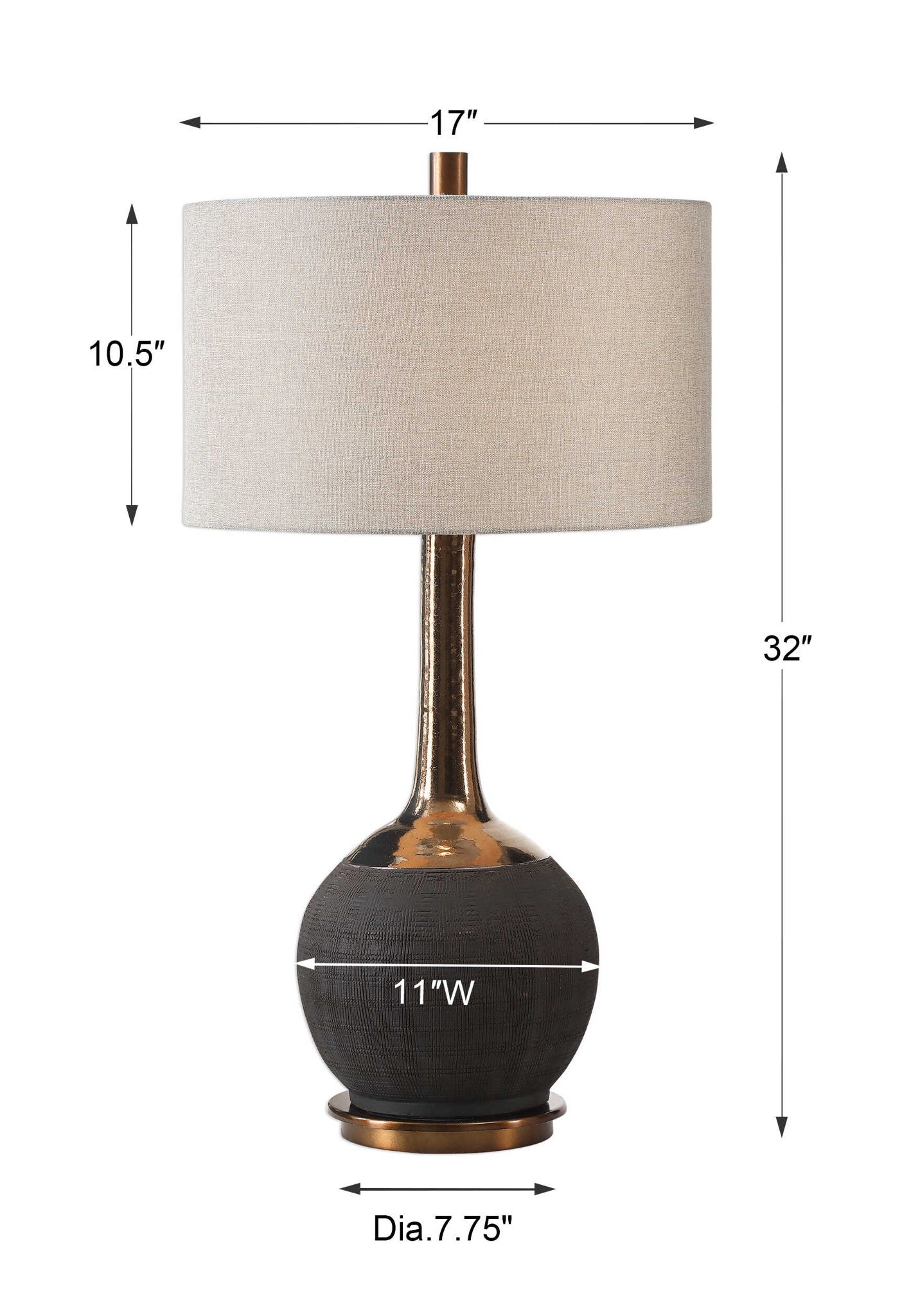 Arnav - Textured Lamp - Black - Image 3