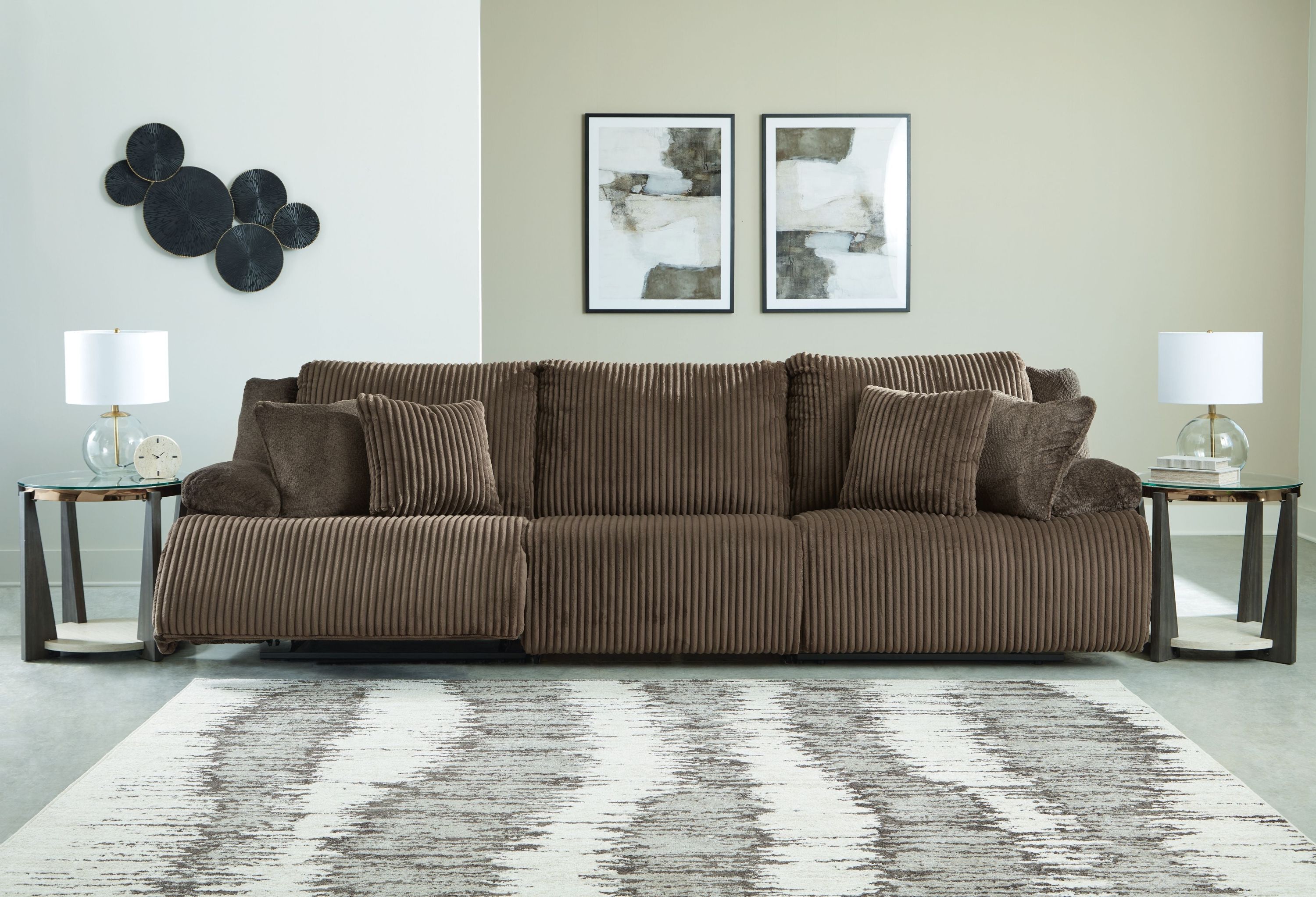 Top Tier - 3-Piece Sectional Reclining Sofa - Chocolate - Image 3