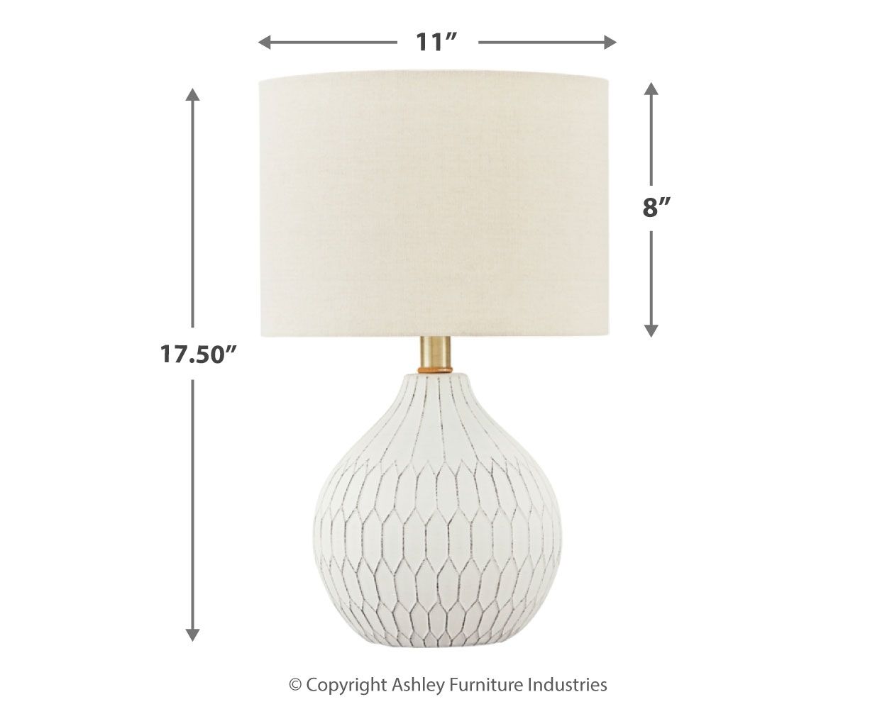 Wardmont - Ceramic Table Lamp  - White - Image 3