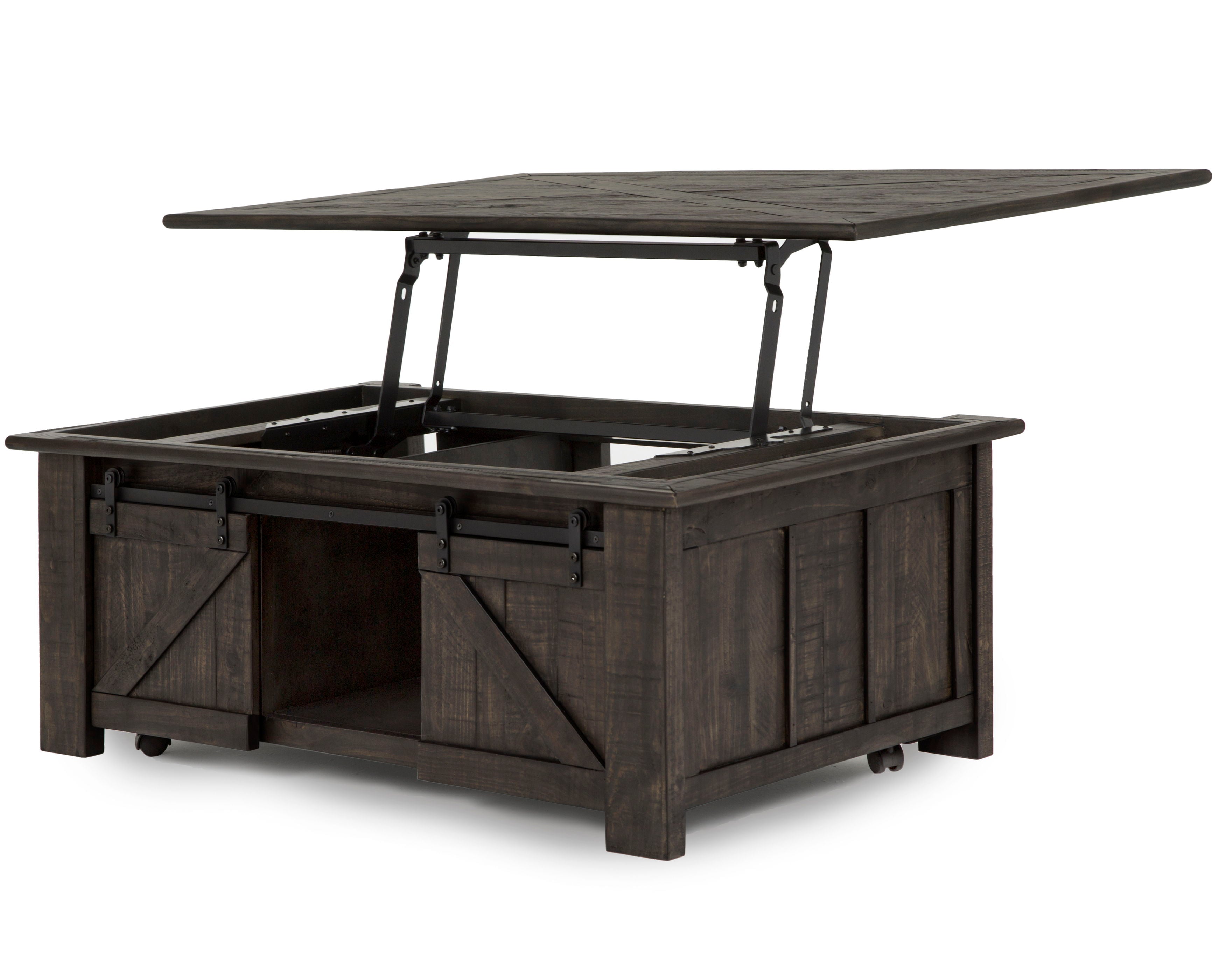 Garrett - Rectangular Lift-top Cocktail Table With Casters - Weathered Charcoal - Image 2