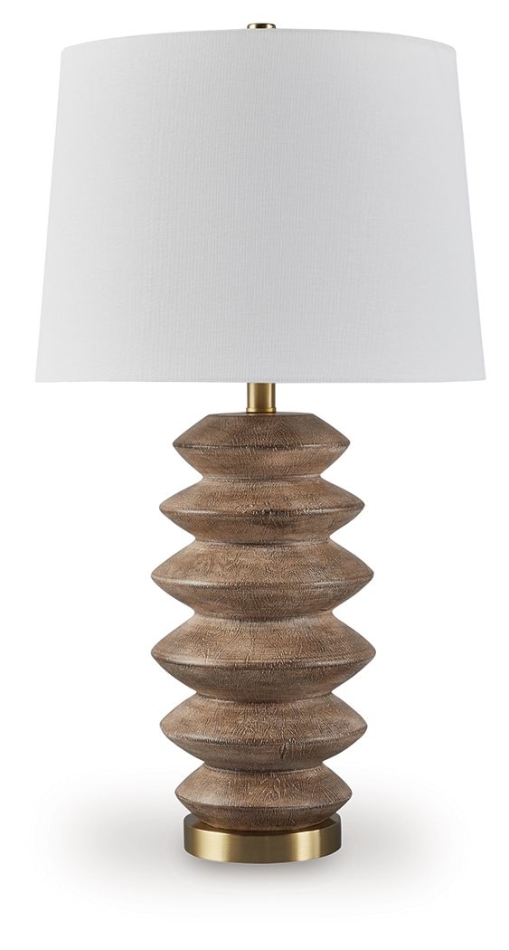 Jyllyard - Poly Table Lamp - Brown / Gold Finish - Image 1